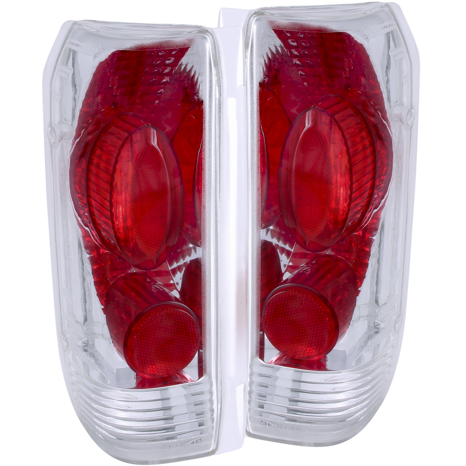 Chrome Housing Halogen Tail Light Compatible with Ford Bronco F-150 F-250 F-350 1989-1998 Includes Left Driver and Right Passenger Side Tail Lights