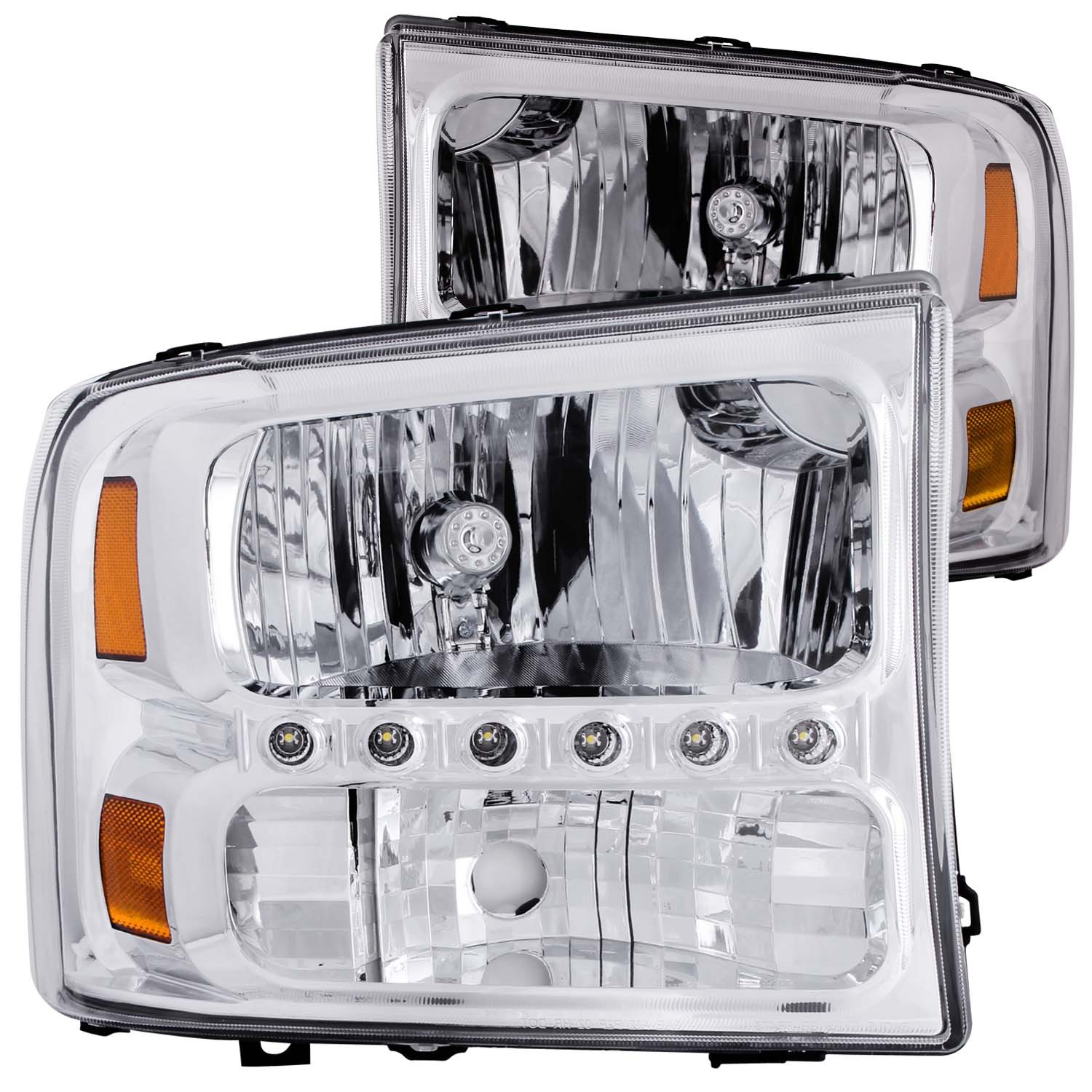 Headlight Set For 00-04 Ford Excursion, 99-04 Ford F-250, 99-04 Ford F-250 Super Duty, 99-04 Ford F-350 Super Duty