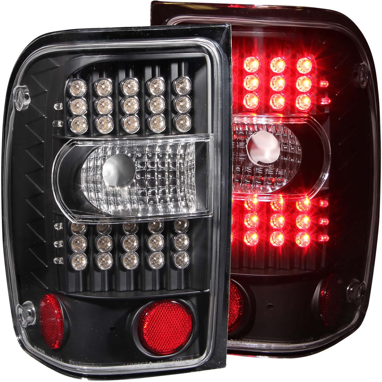 Black Housing LED Tail Light Compatible with Ford Ranger 2001-2010 Includes Left Driver and Right Passenger Side Tail Lights