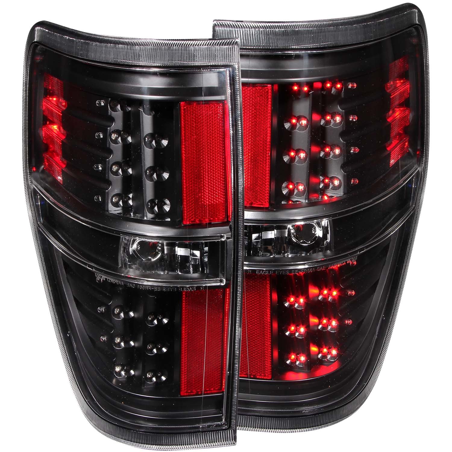Headlights Depot 09-14 Ford F-150 LED Tail Light (Set; LED; Black)