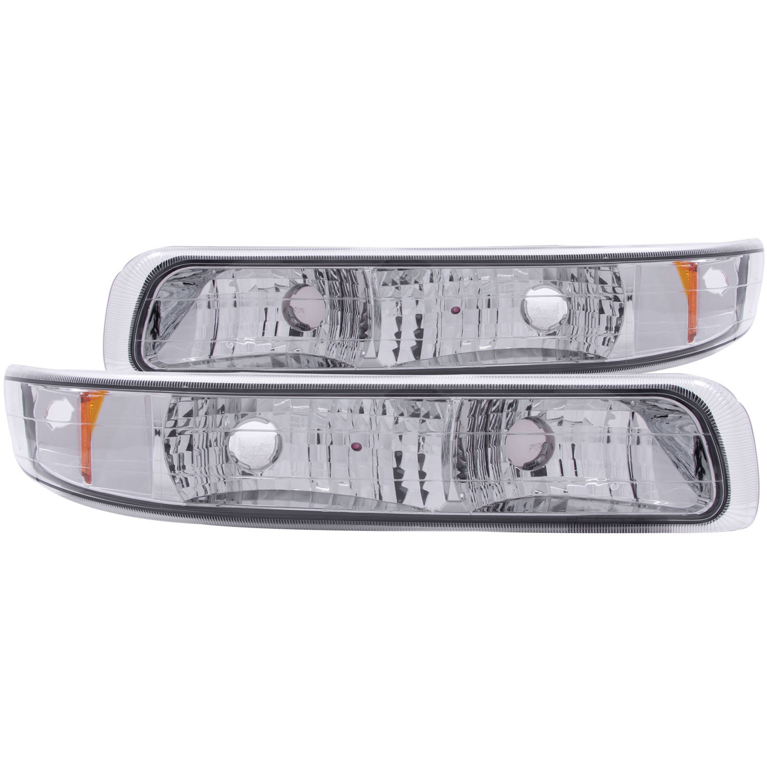 Chrome Housing Incandescent Signal Light Compatible with Chevrolet Silverado 1500 2500 3500 Suburban Tahoe 1999-2006 Includes Left Driver and Right Passenger Side Signal Lights