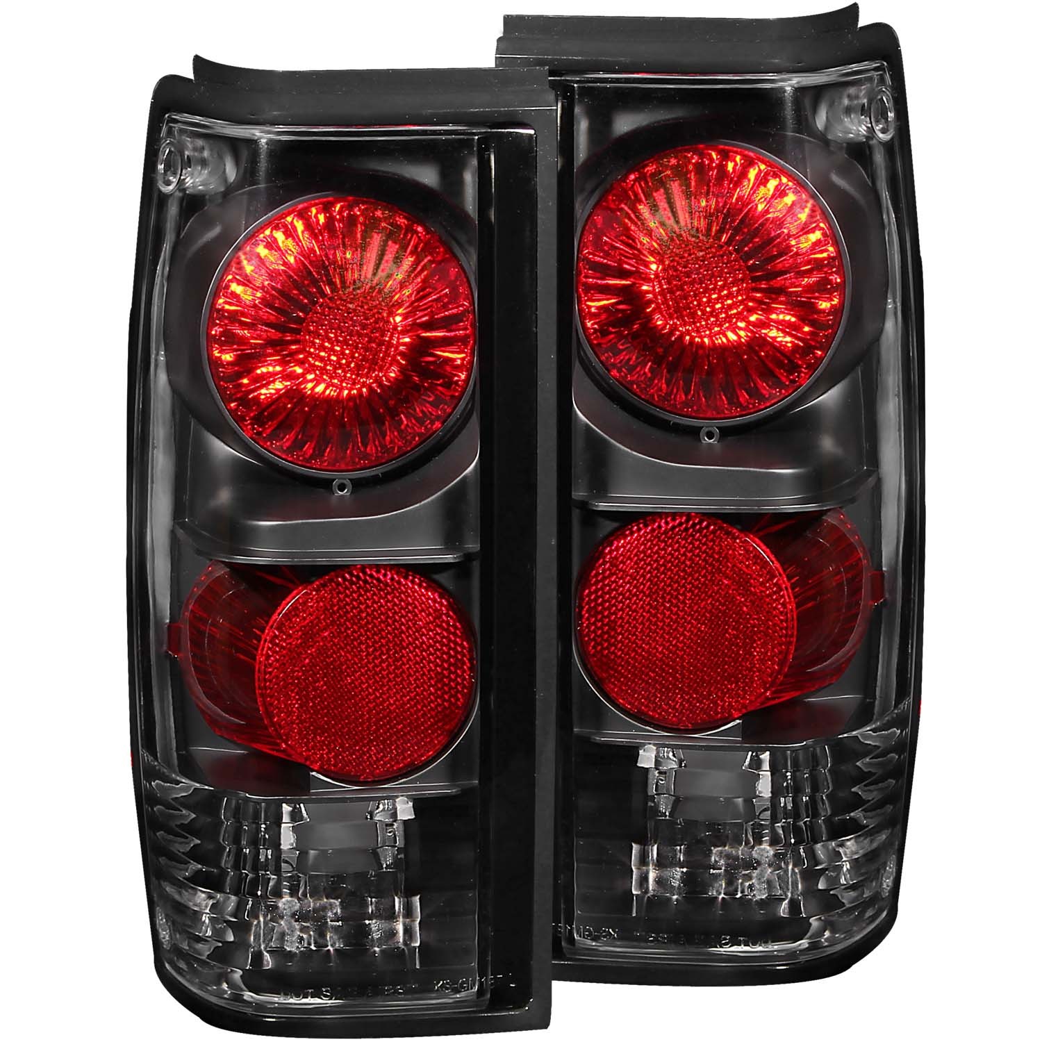 Black Housing Incandescent Tail Light Compatible with Chevrolet GMC S-10 S-10 Blazer S-15 S-15 Jimmy S10 S10 Blazer Sonoma 1982-1994 Includes Left Driver and Right Passenger Side Tail Lights