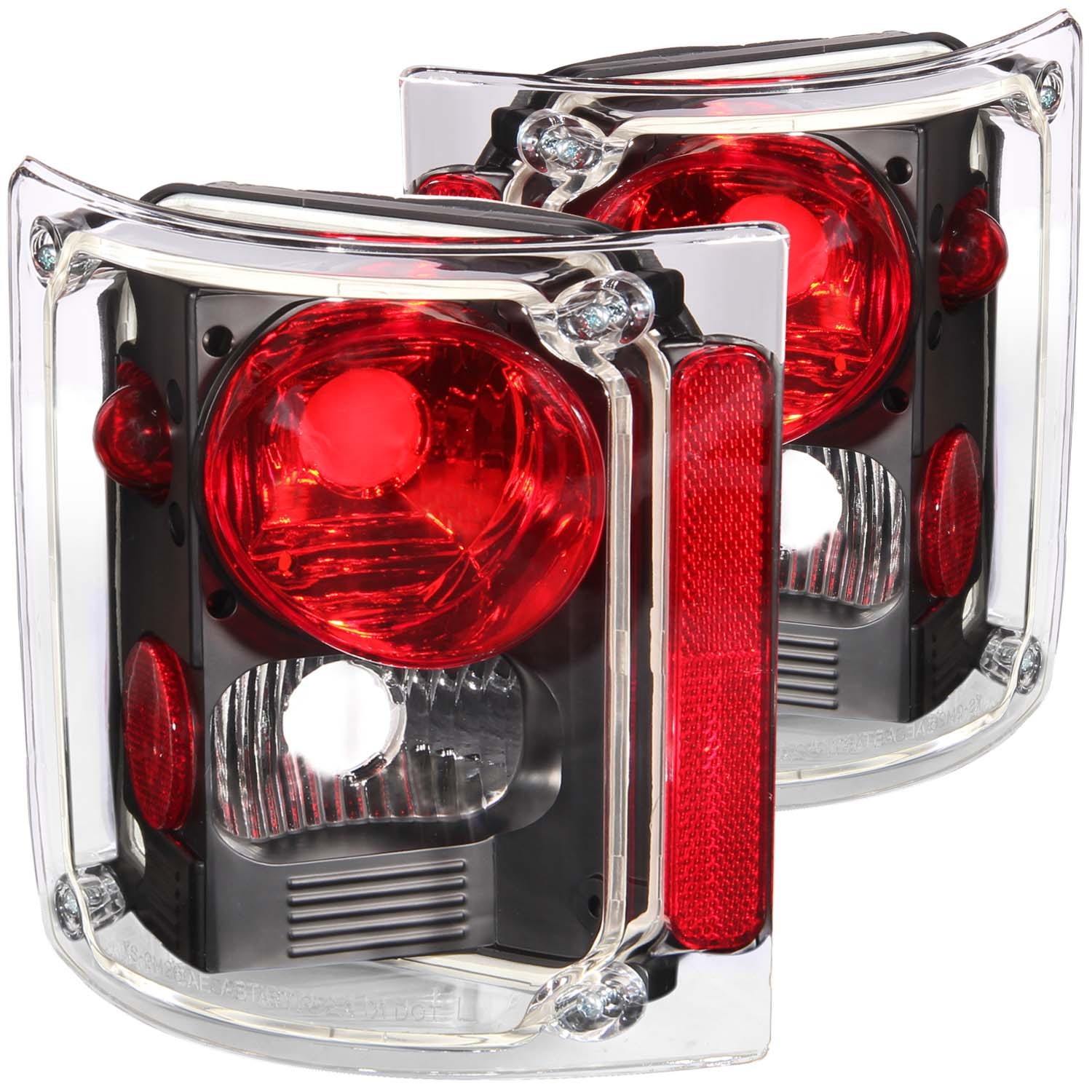 Black Halogen Tail Light Compatible with Chevy GMC Blazer C/K Models C10 C15 C20 C30 Pickup Jimmy K10 K15 K20 K30 Suburban 1973-1991 Includes Left Driver and Right Passenger Side Tail Lights