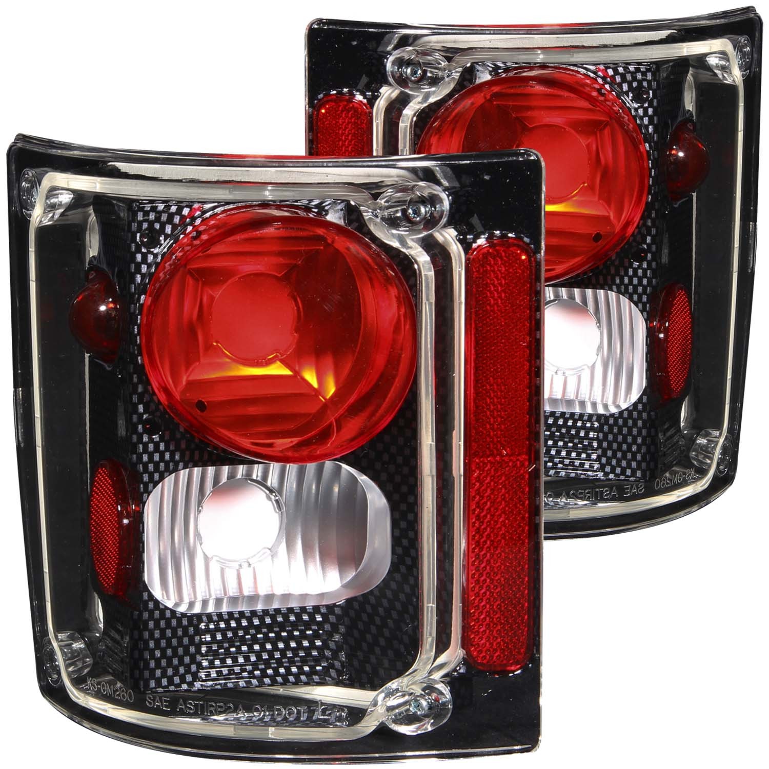 Incandescent Tail Light Compatible with Chevrolet GMC Blazer C / K Models Jimmy Suburban 1973-1991 Includes Left Driver and Right Passenger Side Tail Lights Carbon