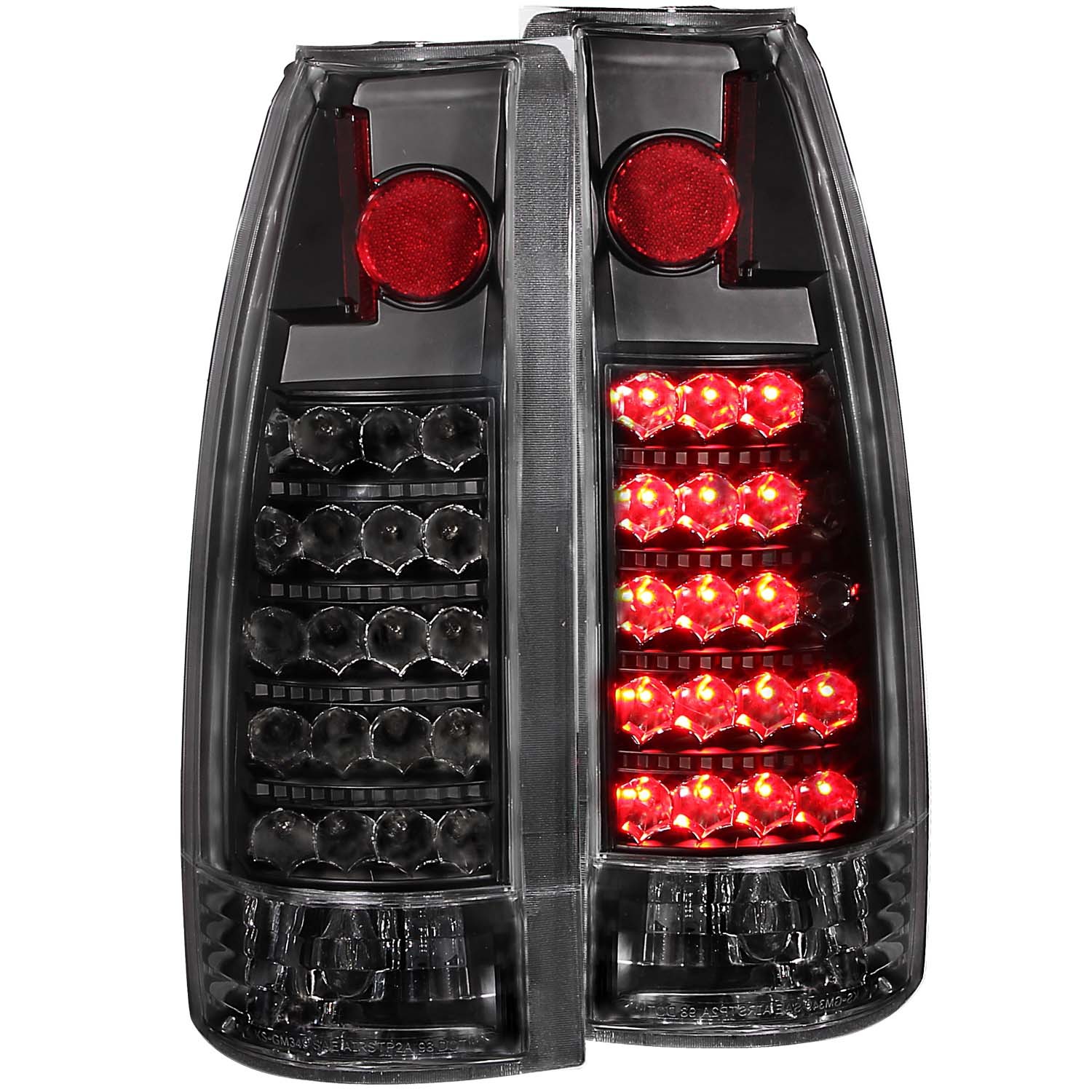 Black LED Tail Light Compatible with Cadillac Chevrolet GMC Blazer C / K Models Escalade Suburban Tahoe Yukon 1988-2000 Includes Left Driver and Right Passenger Side Tail Lights
