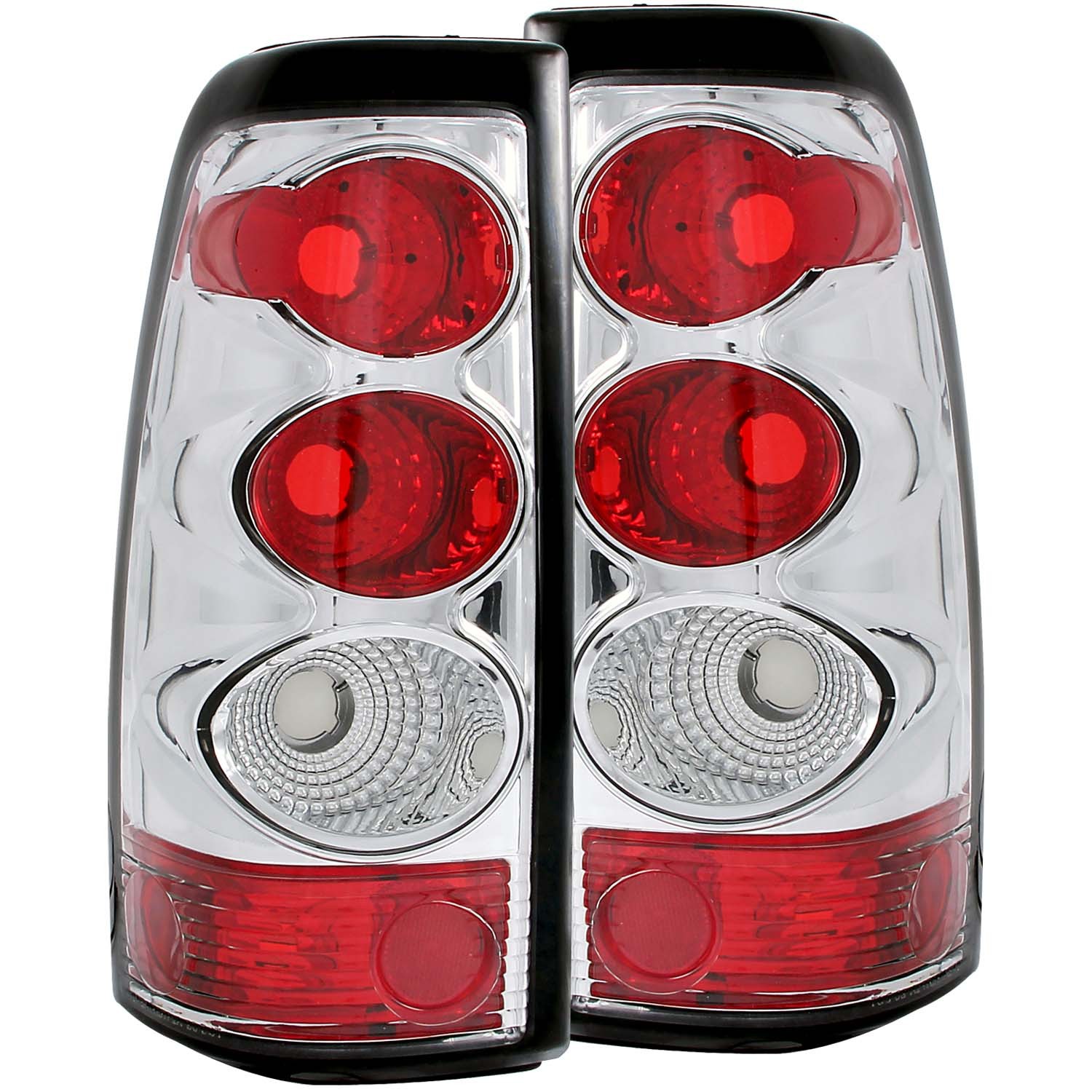 Chrome Housing Incandescent Tail Light Compatible with Chevrolet Silverado 1500 2500 HD 2003-2006 Includes Left Driver and Right Passenger Side Tail Lights