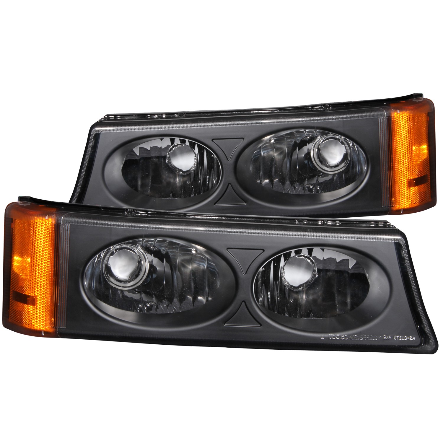Black Housing Incandescent Signal Lights Compatible with Chevrolet Avalanche Silverado 1500 2500 3500 2003-2006 Includes Left Driver and Right Passenger Side Signal Lights