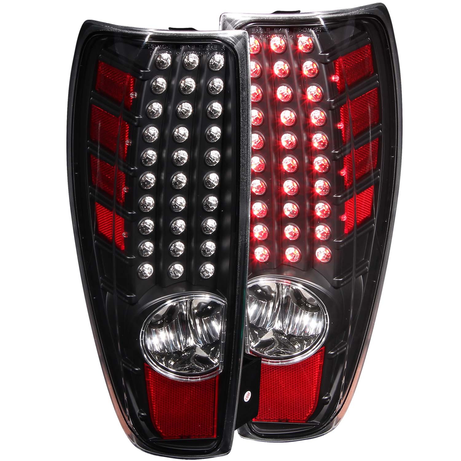 Black Housing LED Tail Lights Compatible with Chevrolet GMC Canyon Colorado 2004-2012 Includes Left Driver and Right Passenger Side Headlamps
