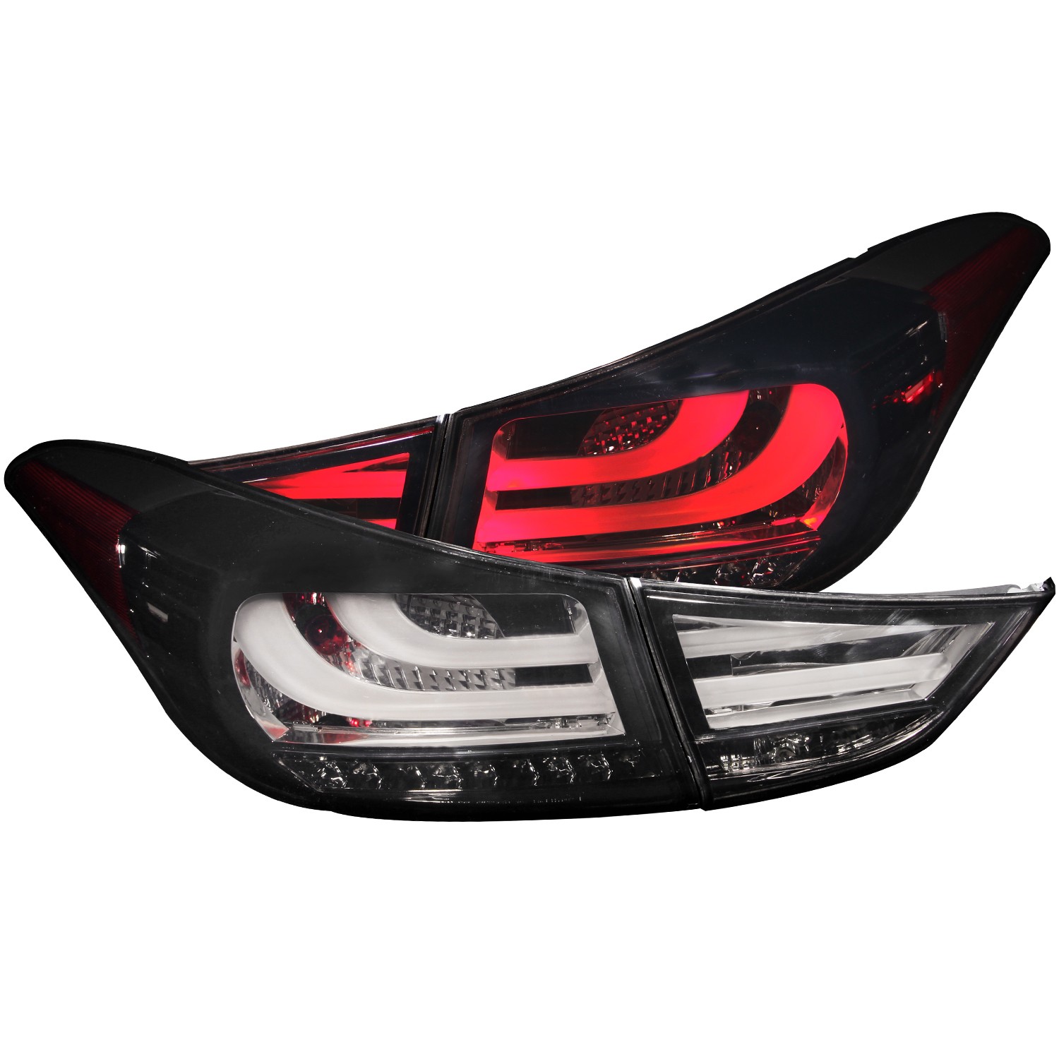LED Tail Light Compatible with Hyundai Elantra 2011-2013 Includes Left Driver and Right Passenger Side Tail Lights with Smoke Lens