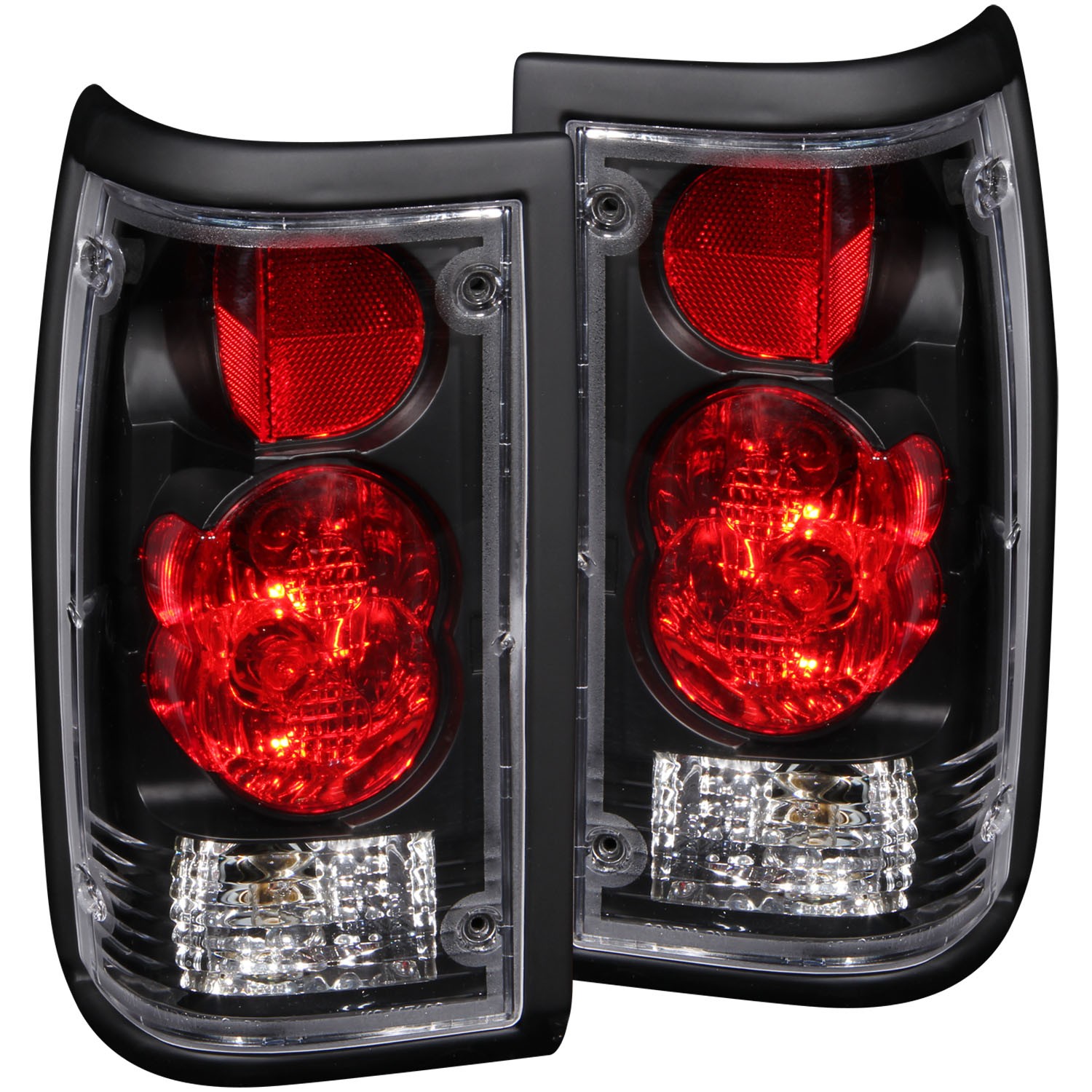 Black Housing Halogen Tail Light Compatible with Mazda B2000 B2200 B2600 1986-1993 Includes Left Driver and Right Passenger Side Tail Lights