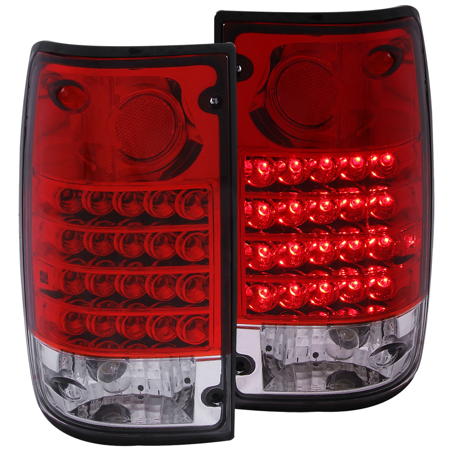 LED Tail Light Compatible with Toyota Pickup 1989-1995 Includes Left Driver and Right Passenger Side Tail Lights with Red and Clear Lens