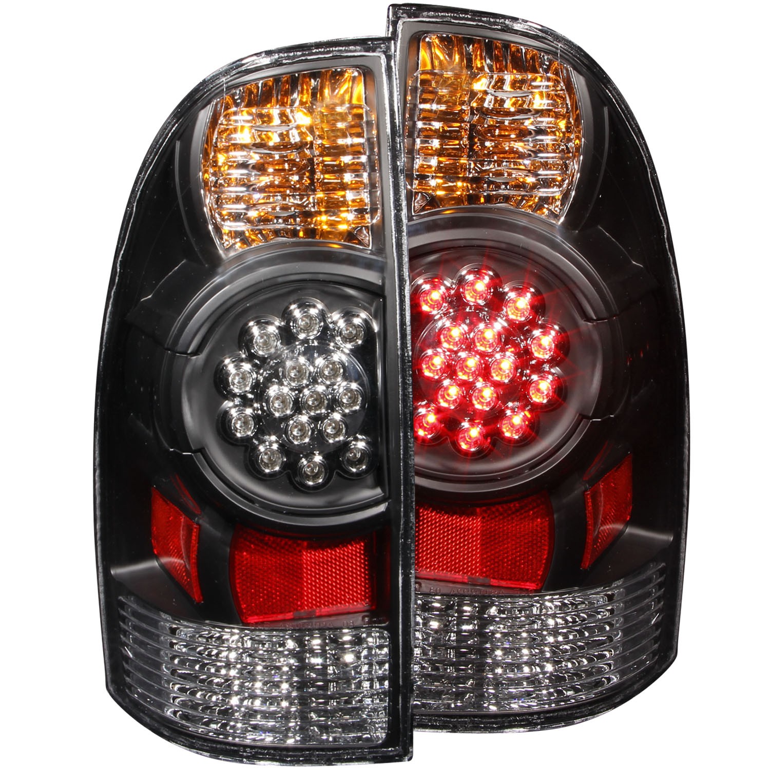 Black Housing LED Tail Light Compatible with Toyota Tacoma 2005-2015 Includes Left Driver and Right Passenger Side Tail Lights