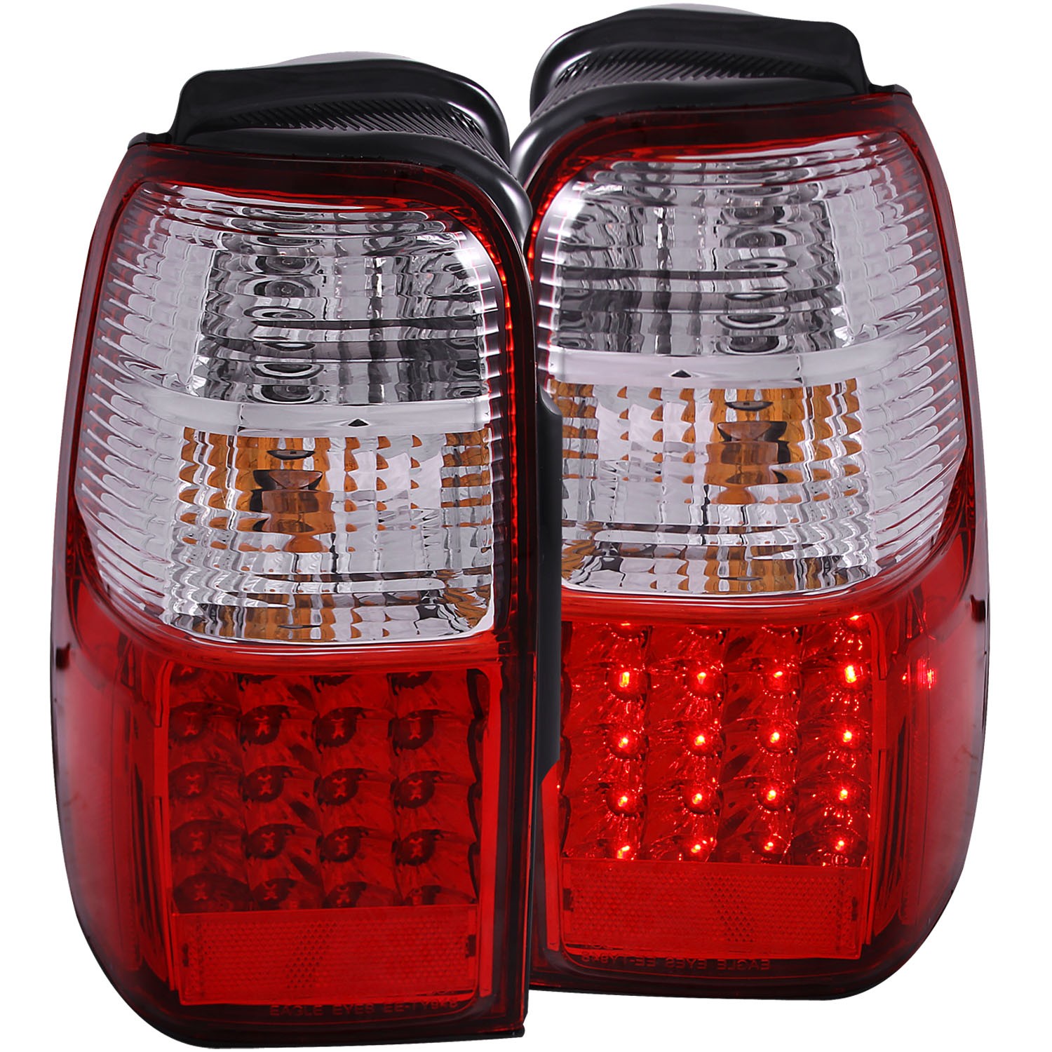 LED Tail Light Compatible with Toyota 4runner 2001-2002 Includes Left Driver and Right Passenger Side Tail Lights with Red and Clear Lens