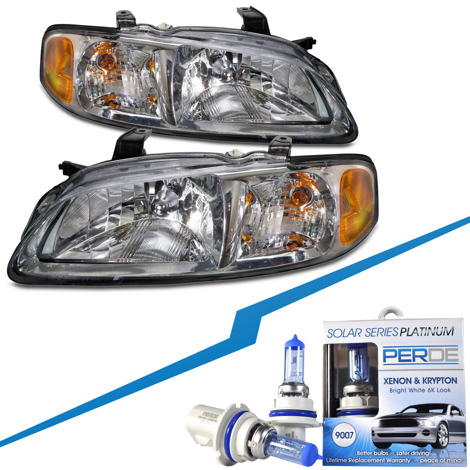 Headlight Set For 00-01 Nissan Sentra