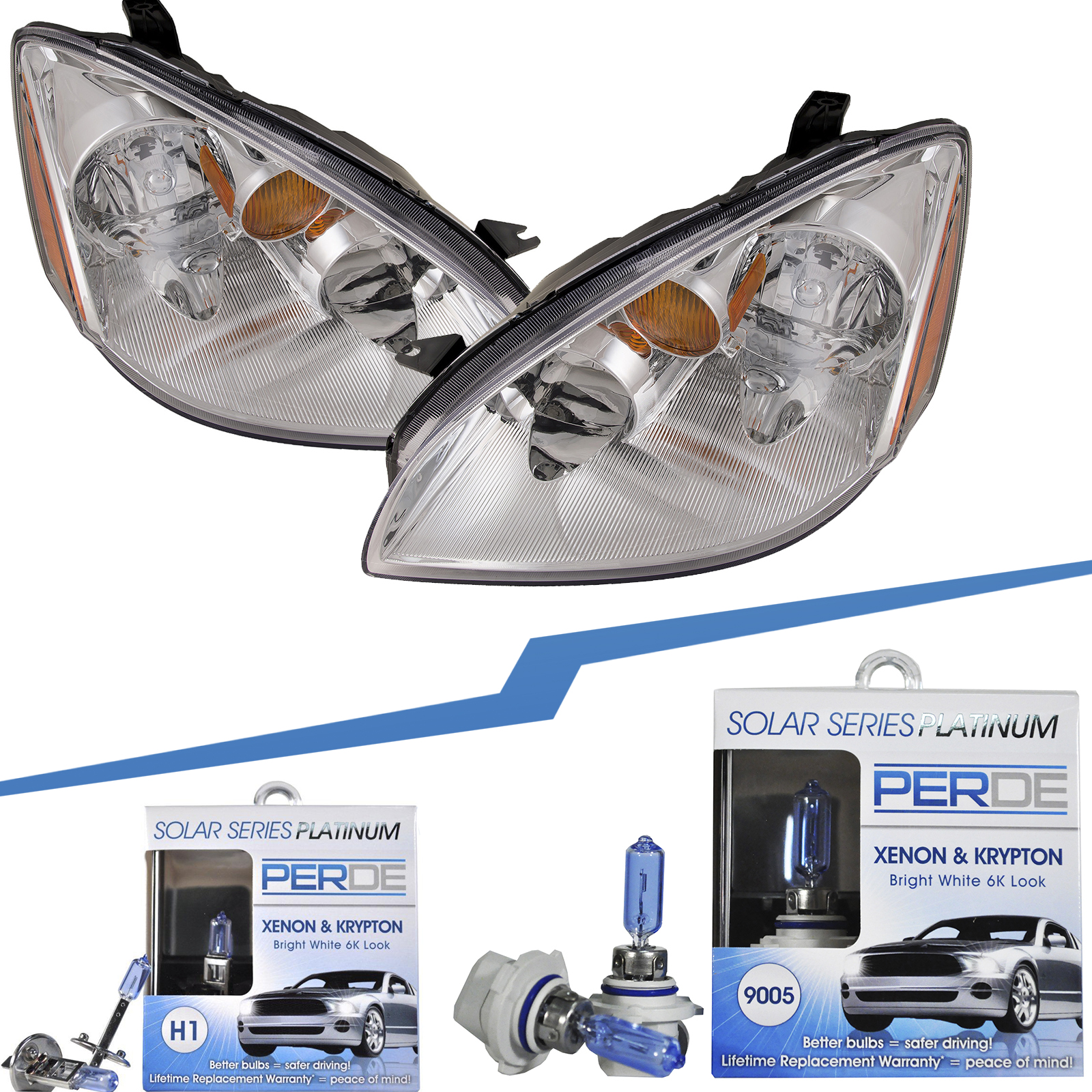 Headlight Set For 02-04 Nissan Altima
