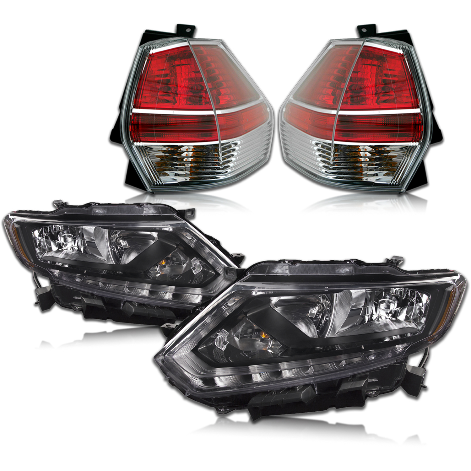 Headlight Set For 14-16 Nissan Rogue