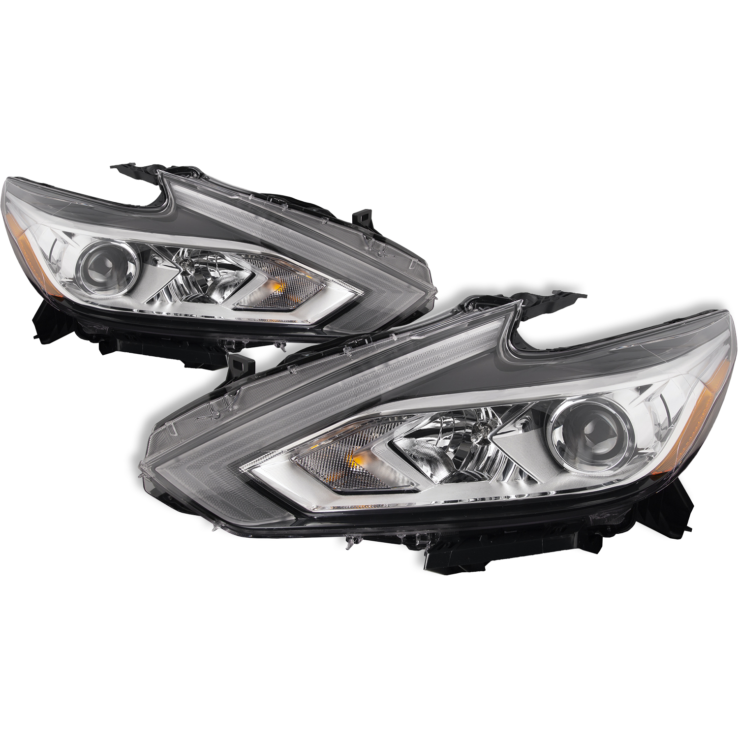 Headlight Set For 16-18 Nissan Altima; CAPA Certified