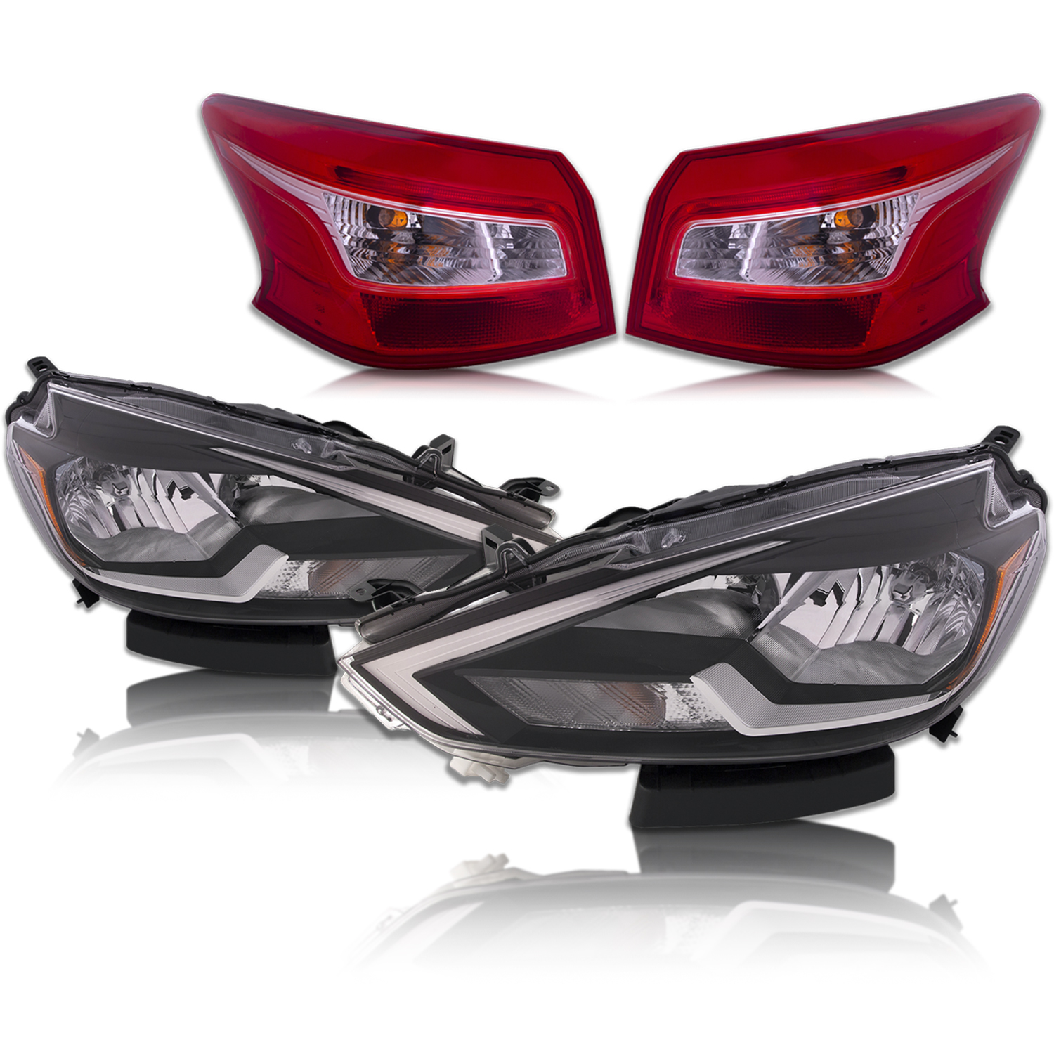 Headlight Set For 16-19 Nissan Sentra