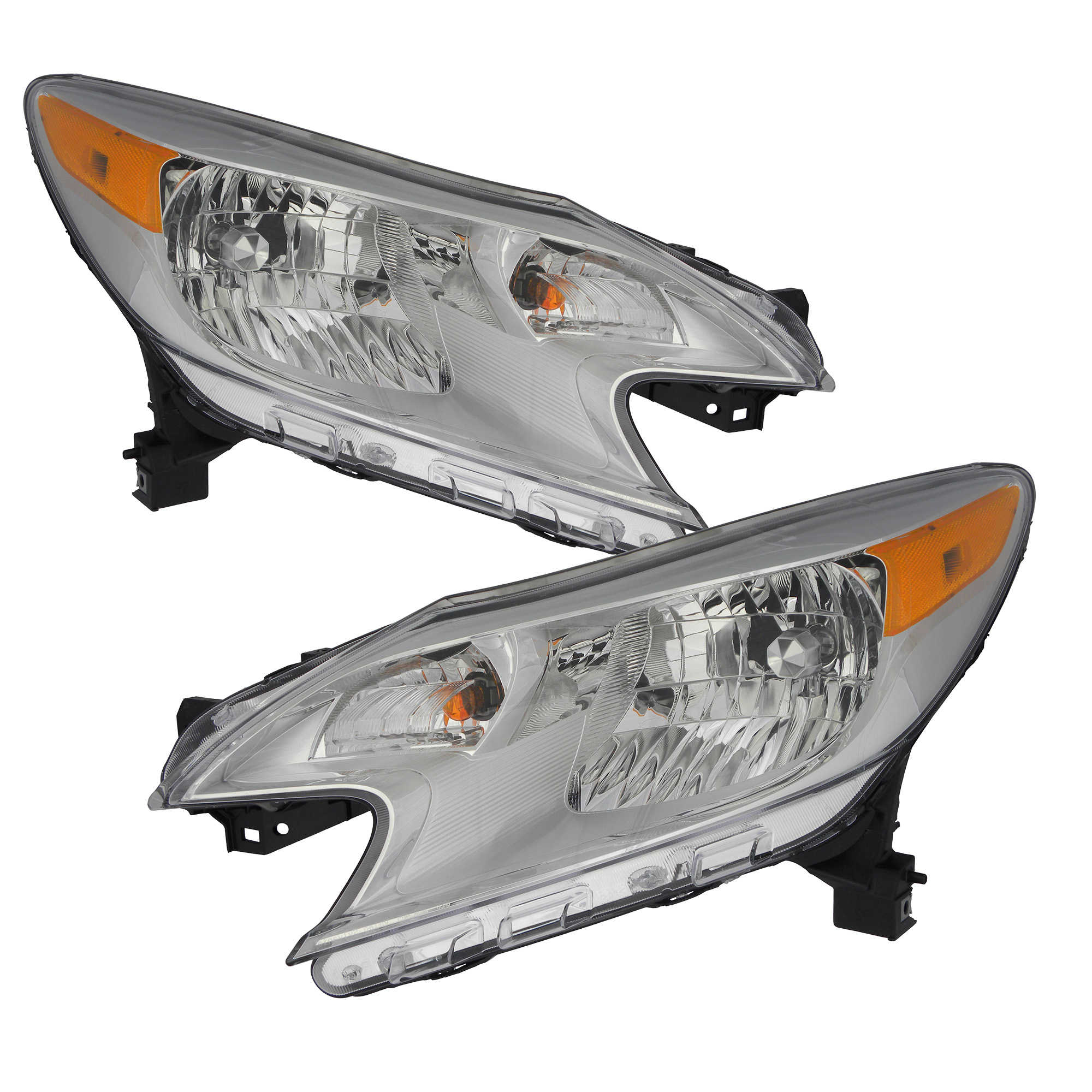 Headlight Set For 14-16 Nissan Versa Note; CAPA Certified