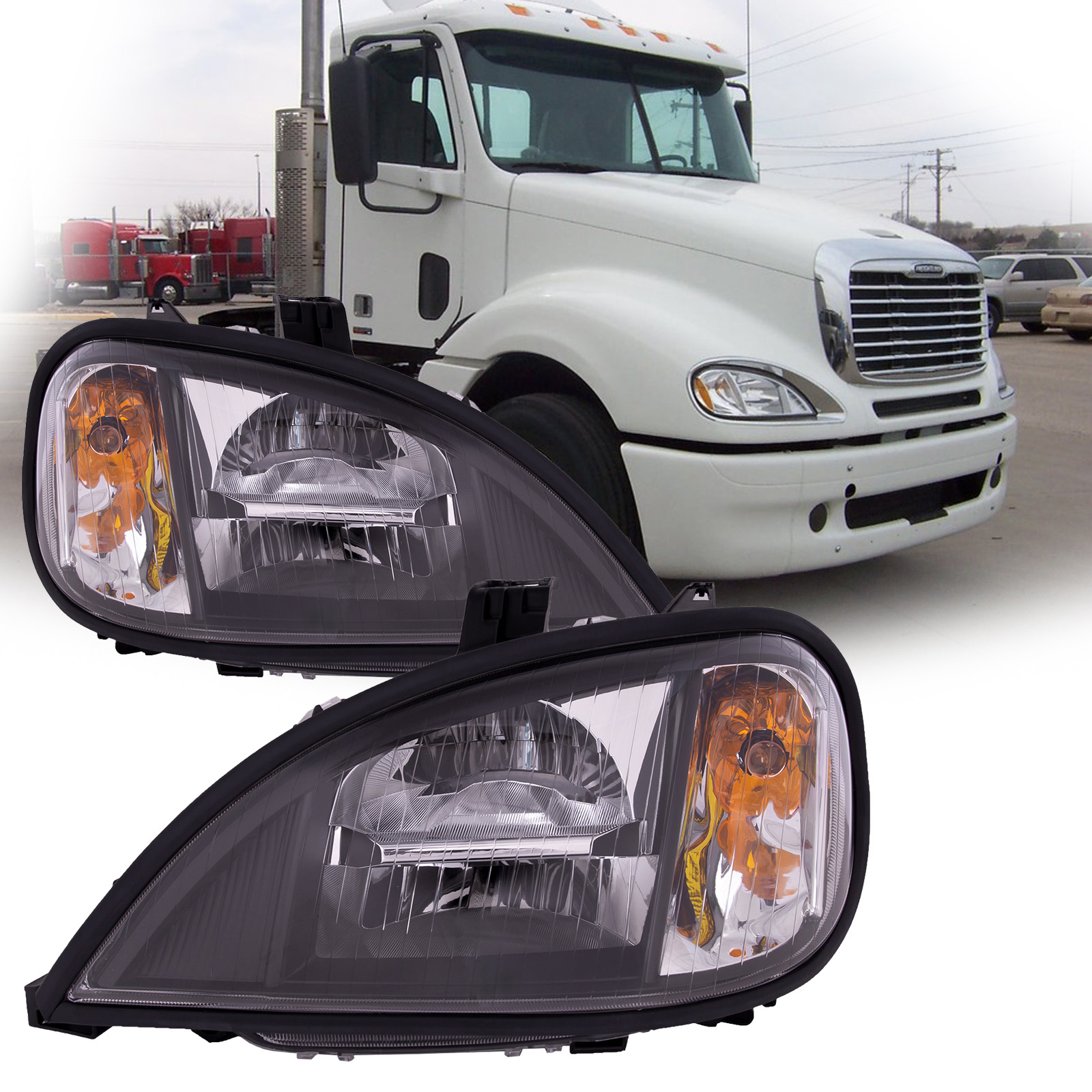 Headlight Set For 96-11 Freightliner Columbia