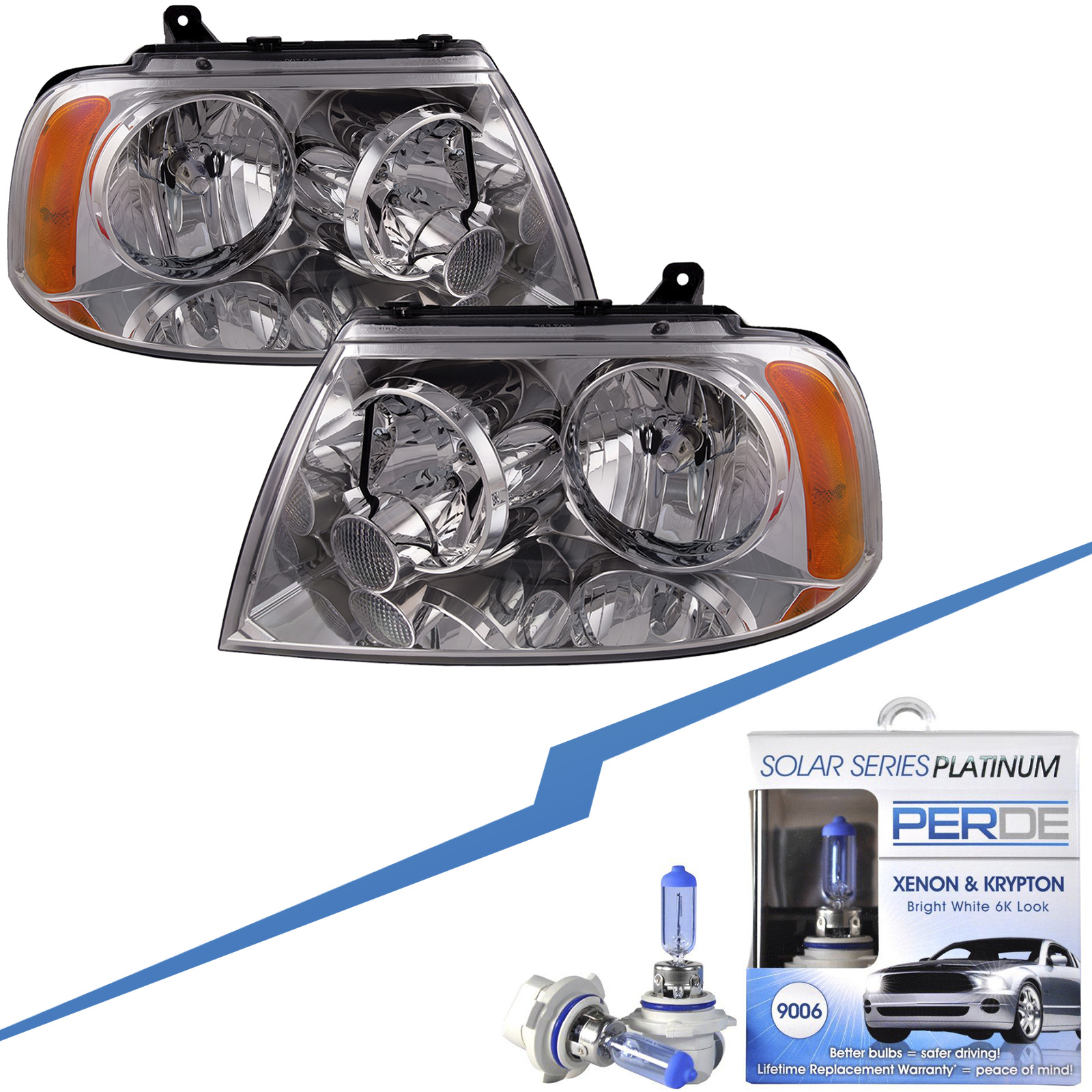 Headlight Set For 03-06 Lincoln Navigator