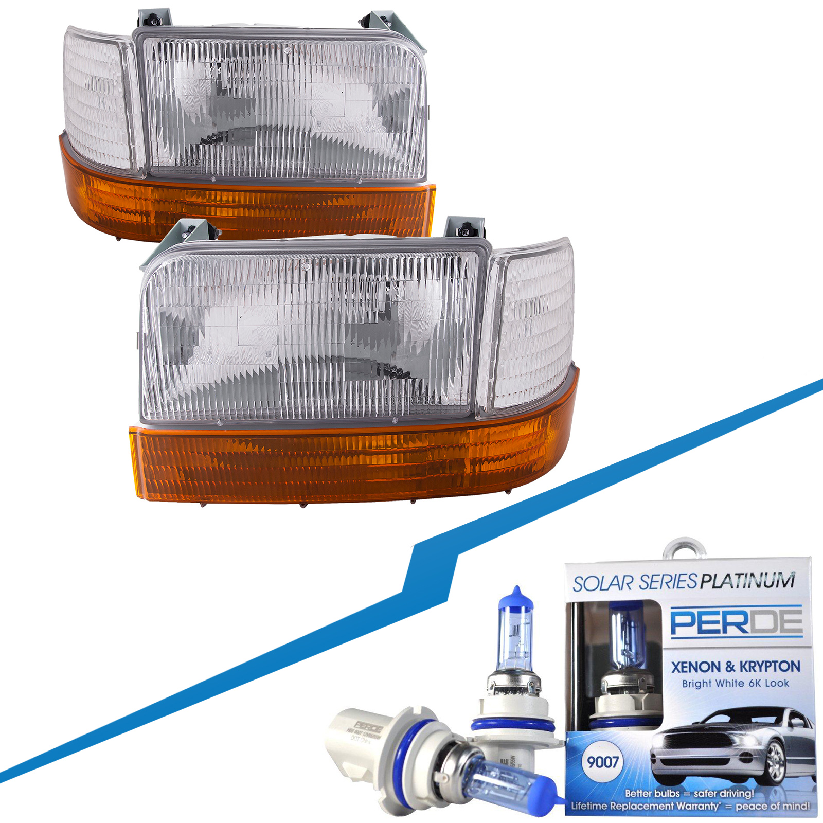 Headlight Set For 92-96 Ford Bronco, 92-97 Ford F-150, 92-97 Ford F-250