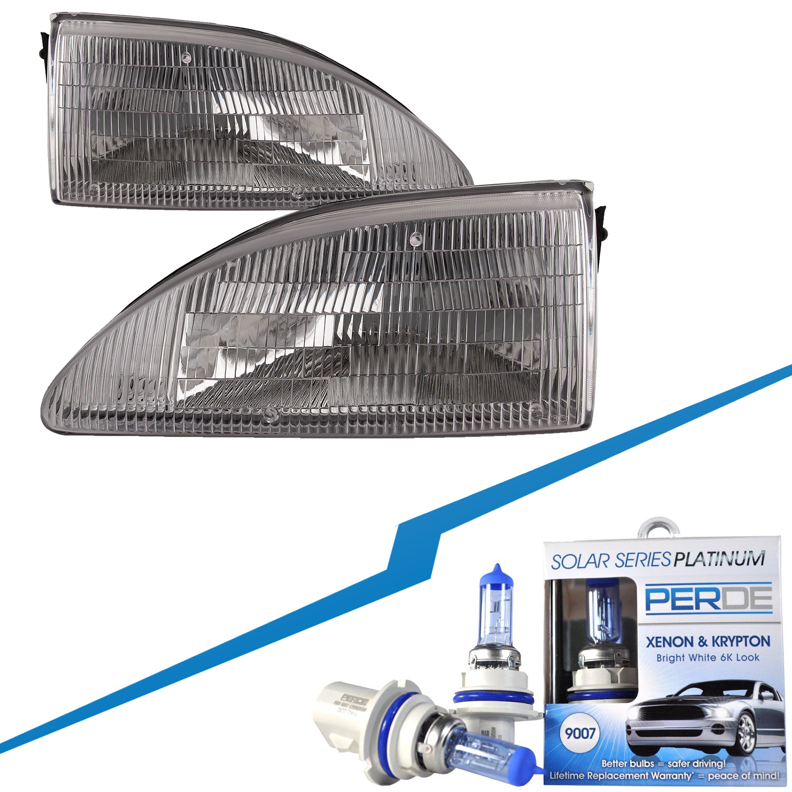 Headlight Set For 94-98 Ford Mustang