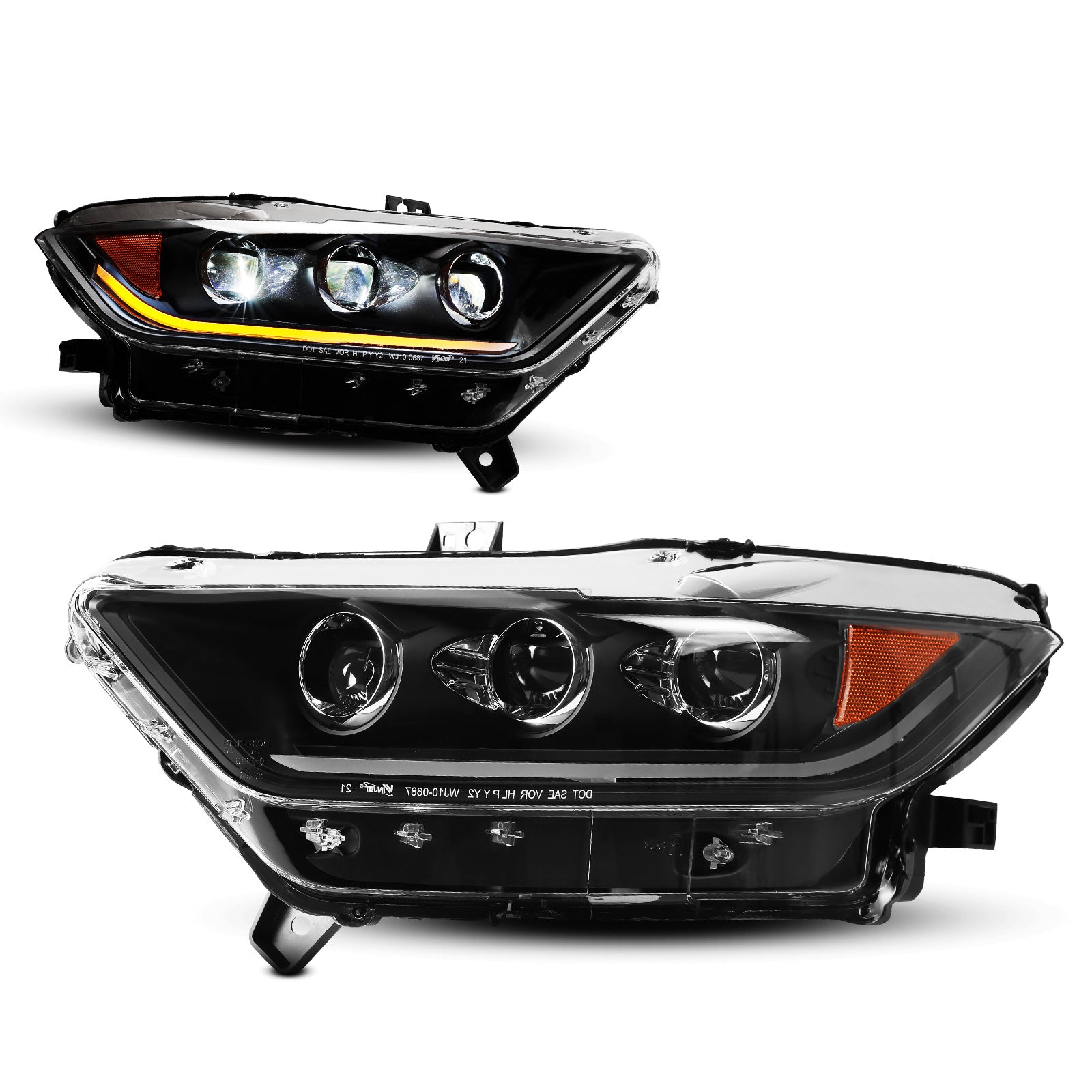 Headlight Set For 15-22 Ford Mustang