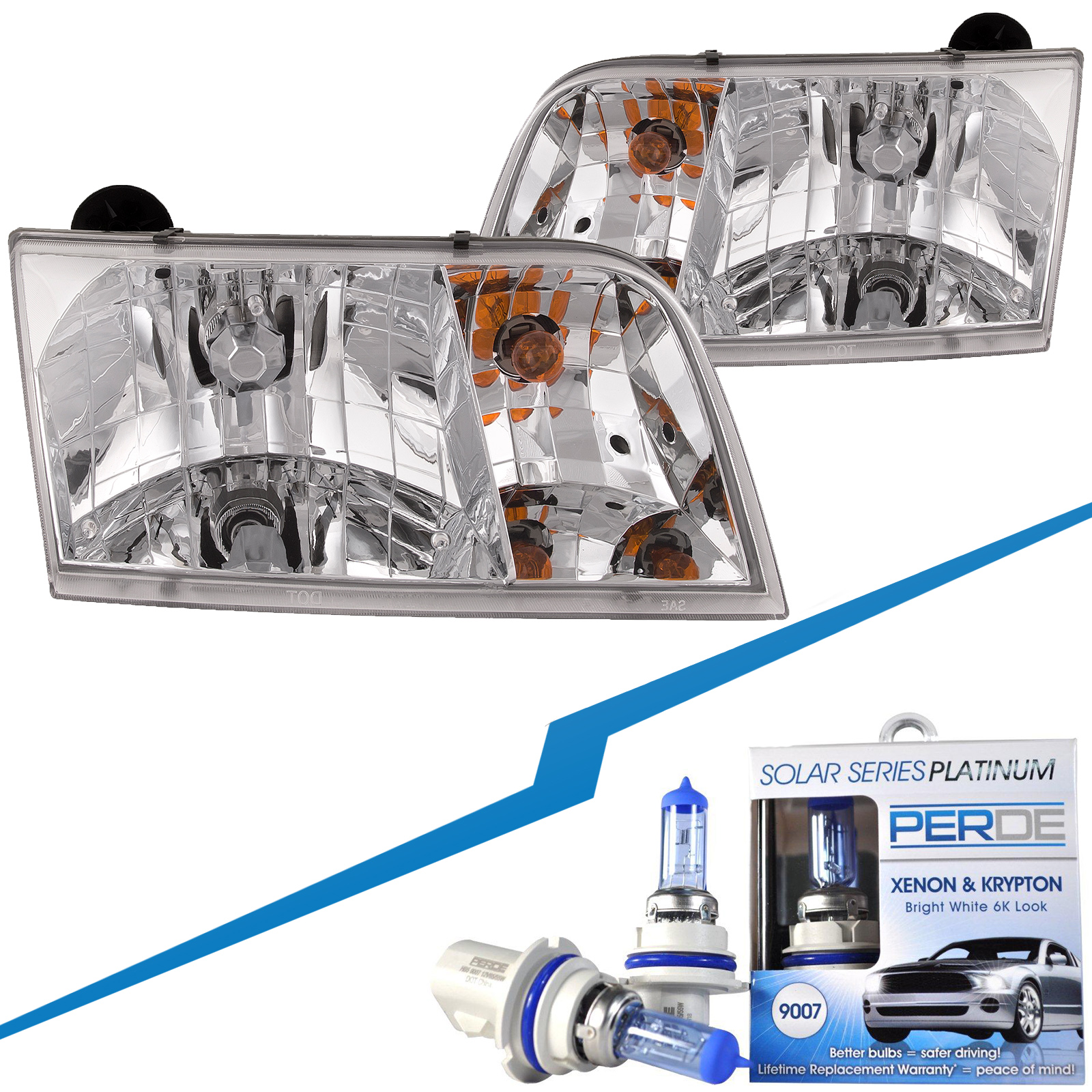 Headlight Set For 98-08 Ford Crown Victoria