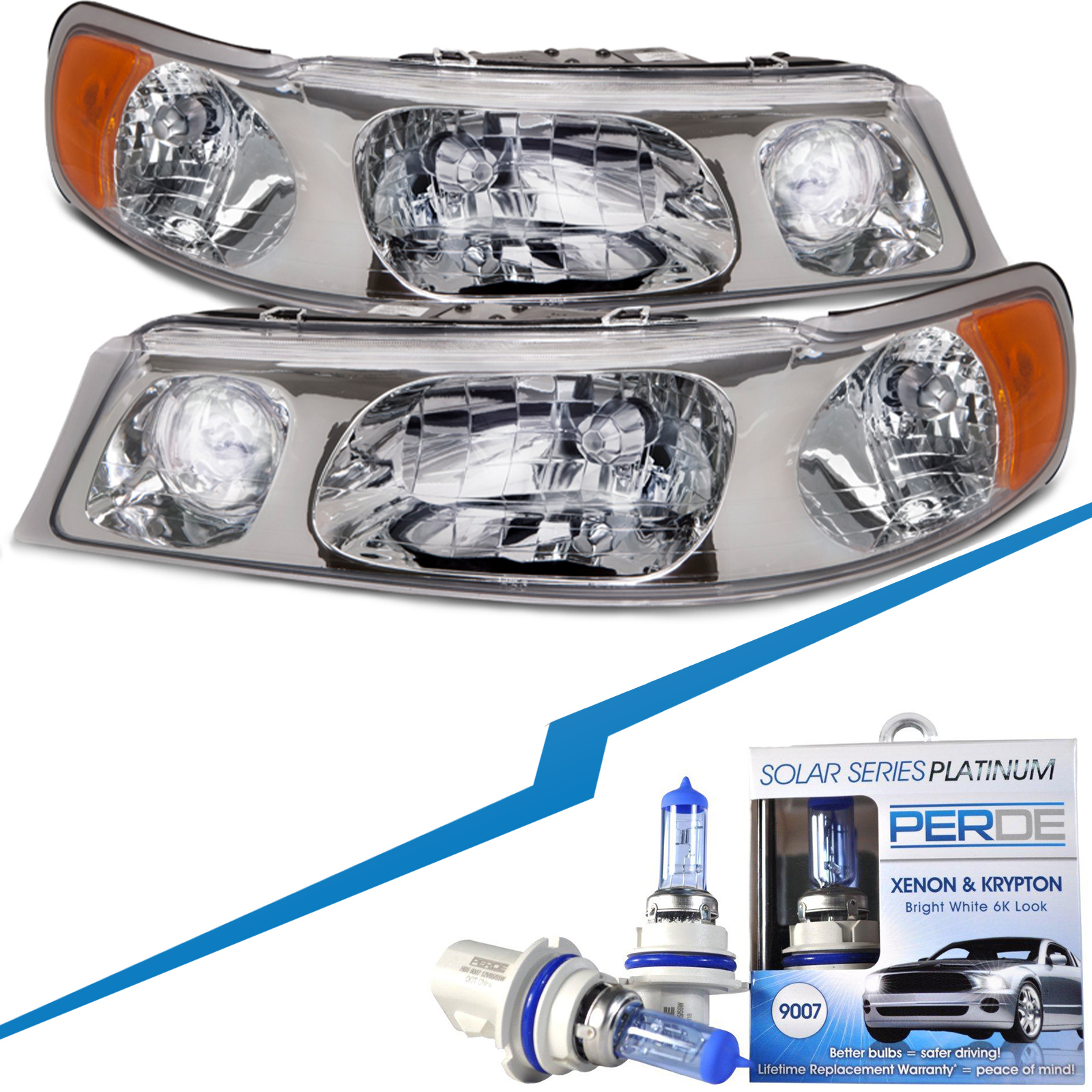 Headlight Set For 98-02 Lincoln Town Car