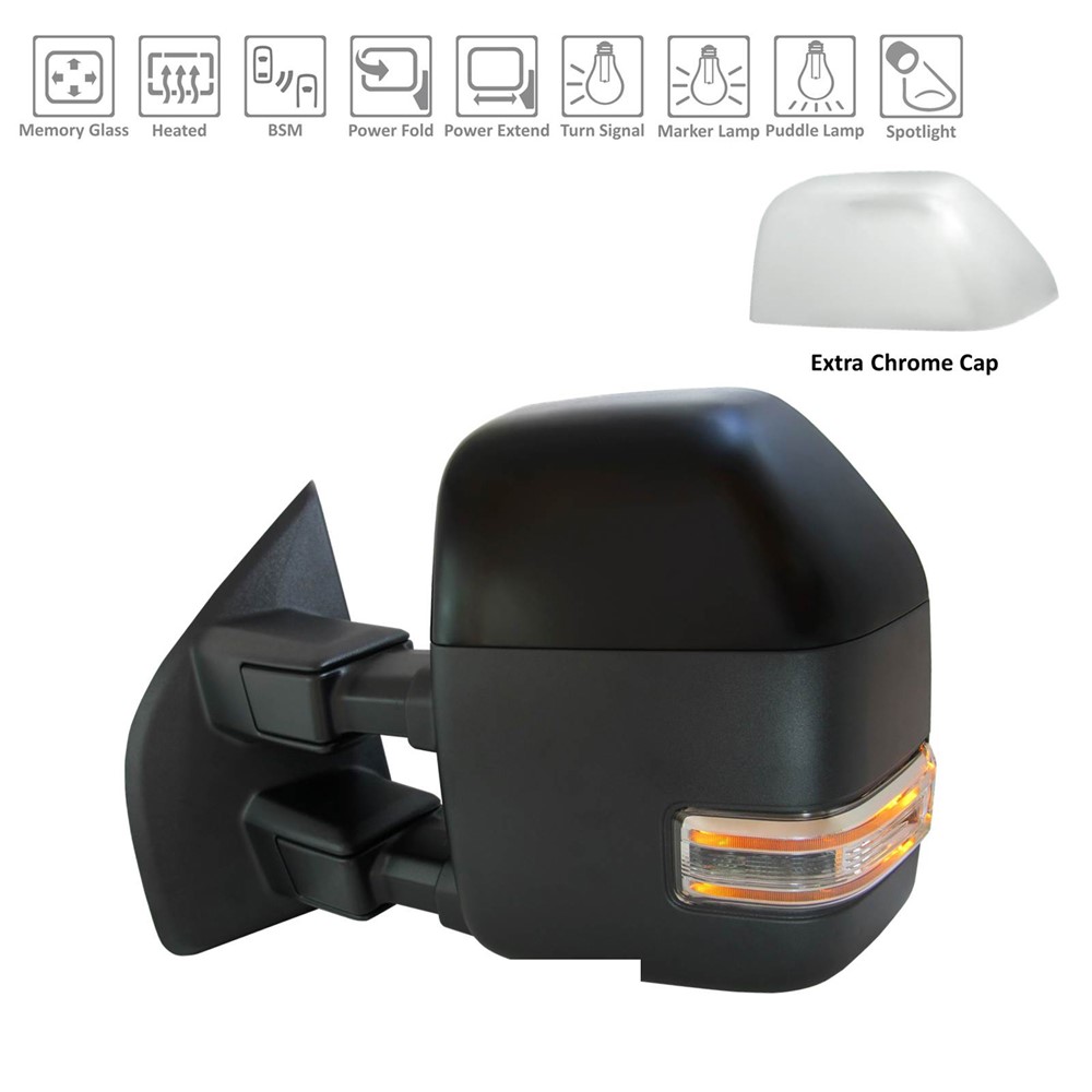 Left Driver Side Door Mirror For 17-19 Ford F-250 Super Duty, 17-19 Ford F-350 Super Duty, 17-19 Ford F-450 Super Duty