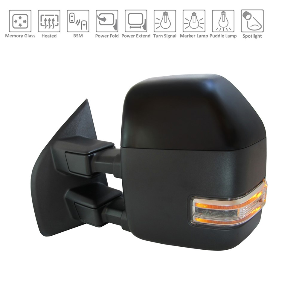 Left Driver Side Door Mirror For 20-22 Ford F-250 Super Duty, 20-22 Ford F-350 Super Duty, 20-22 Ford F-450 Super Duty