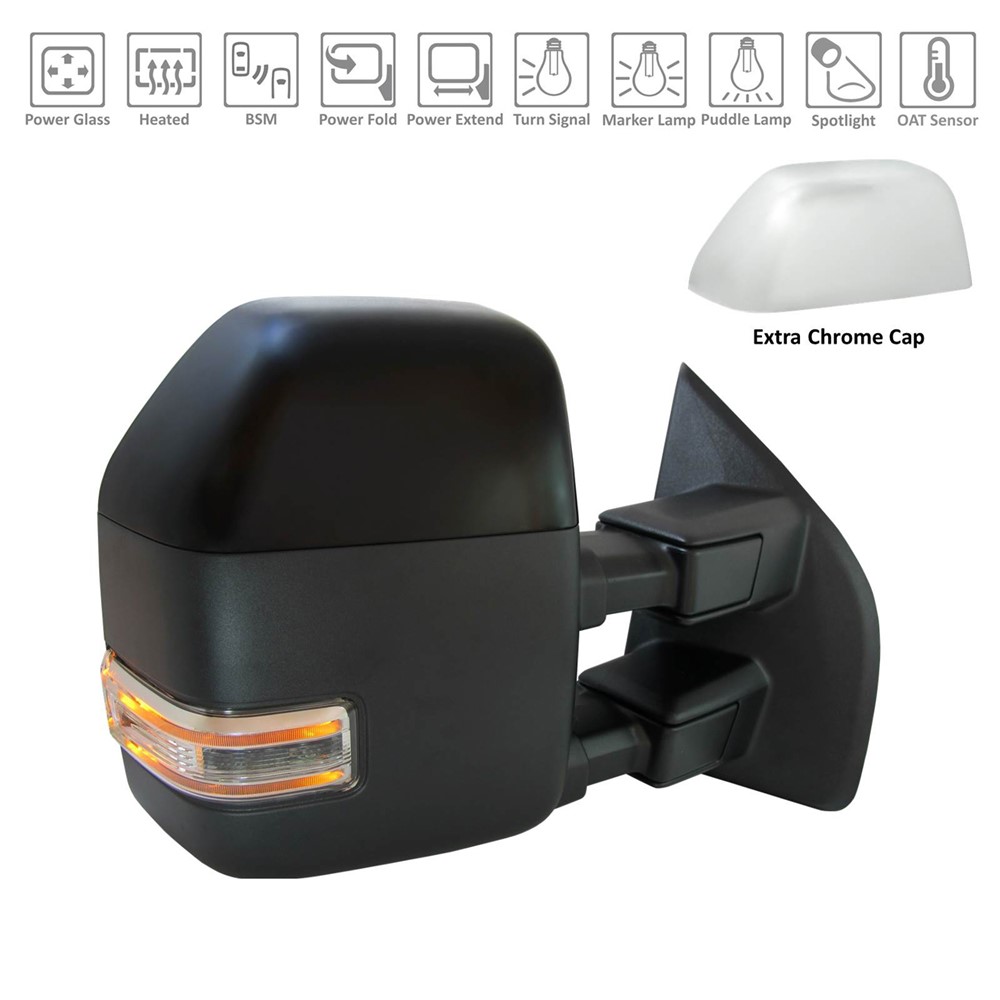 Right Passenger Side Door Mirror For 17-22 Ford F-250 Super Duty, 17-22 Ford F-350 Super Duty, 17-22 Ford F-450 Super Duty