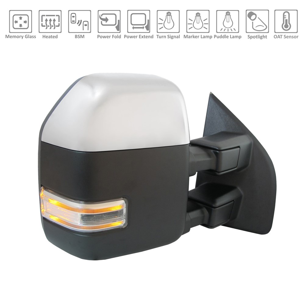 Right Passenger Side Door Mirror For 20-22 Ford F-250 Super Duty, 20-22 Ford F-350 Super Duty, 20-22 Ford F-450 Super Duty