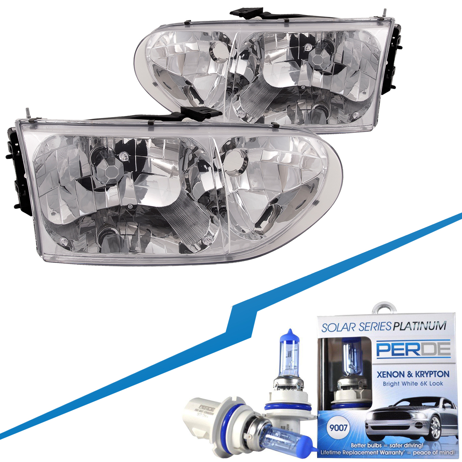 Headlight Set For 99-02 Mercury Villager, 99-00 Nissan Quest