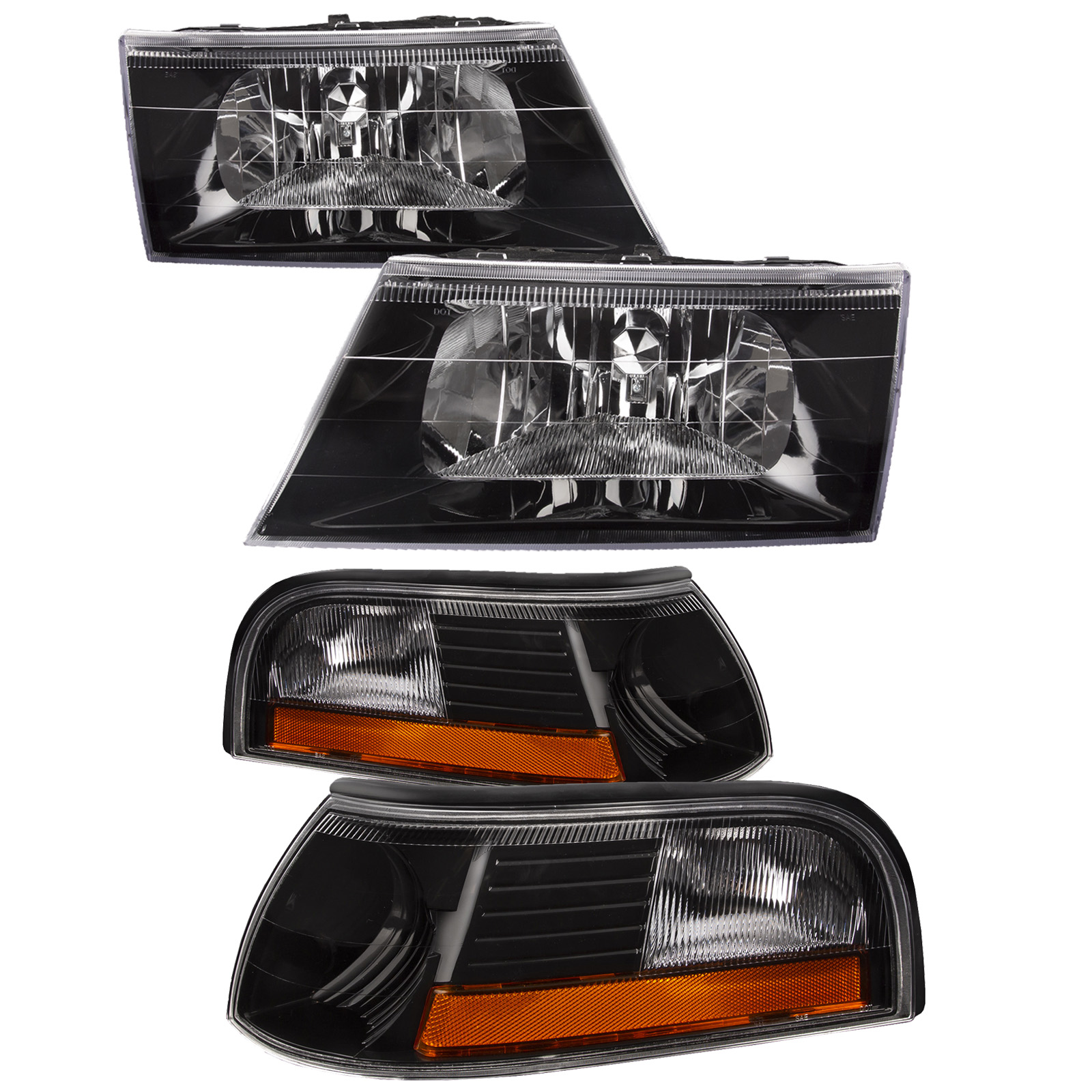 Headlight Set For 03-04 Mercury Grand Marquis, 03-04 Mercury Marauder