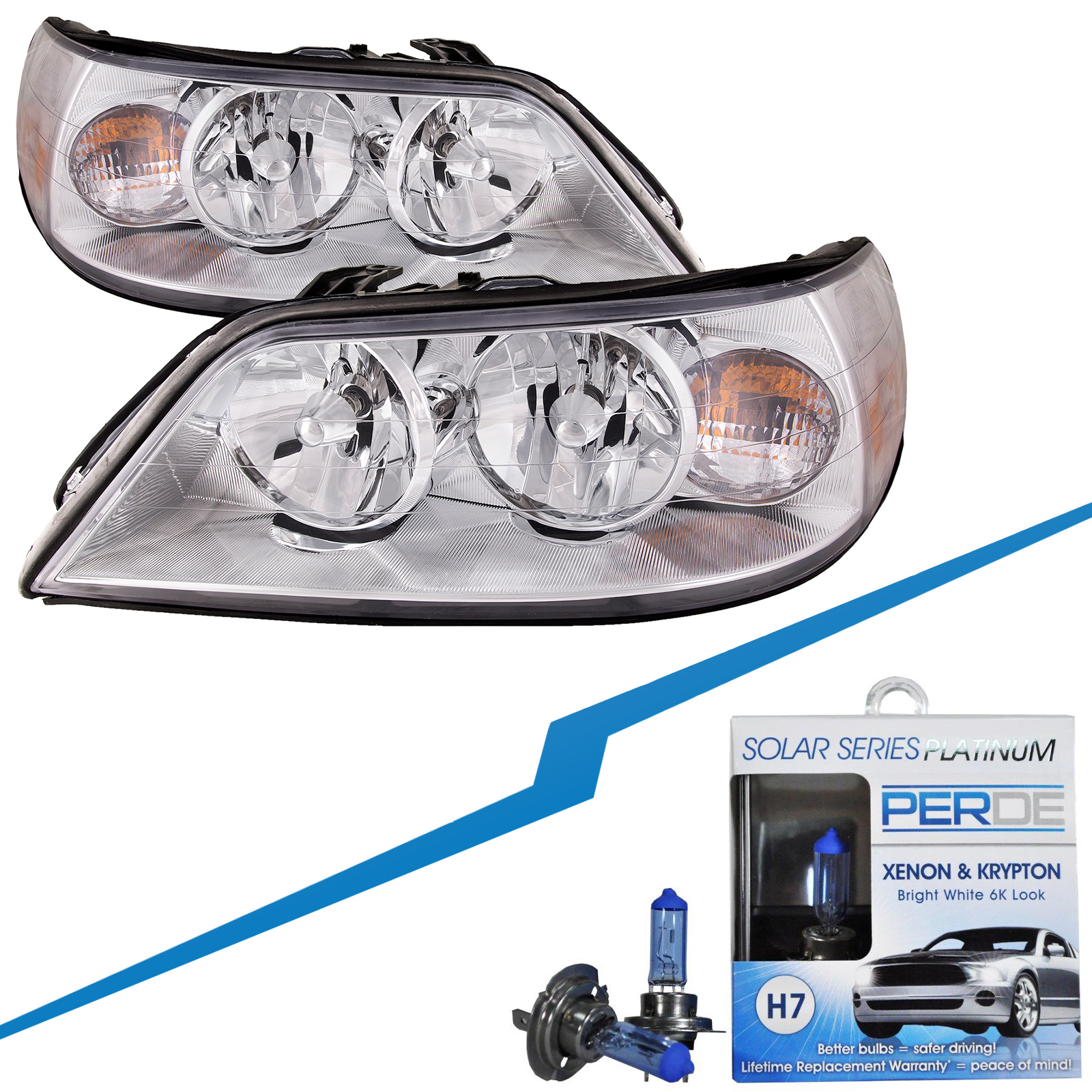 Headlight Set For 03-04 Lincoln Town Car