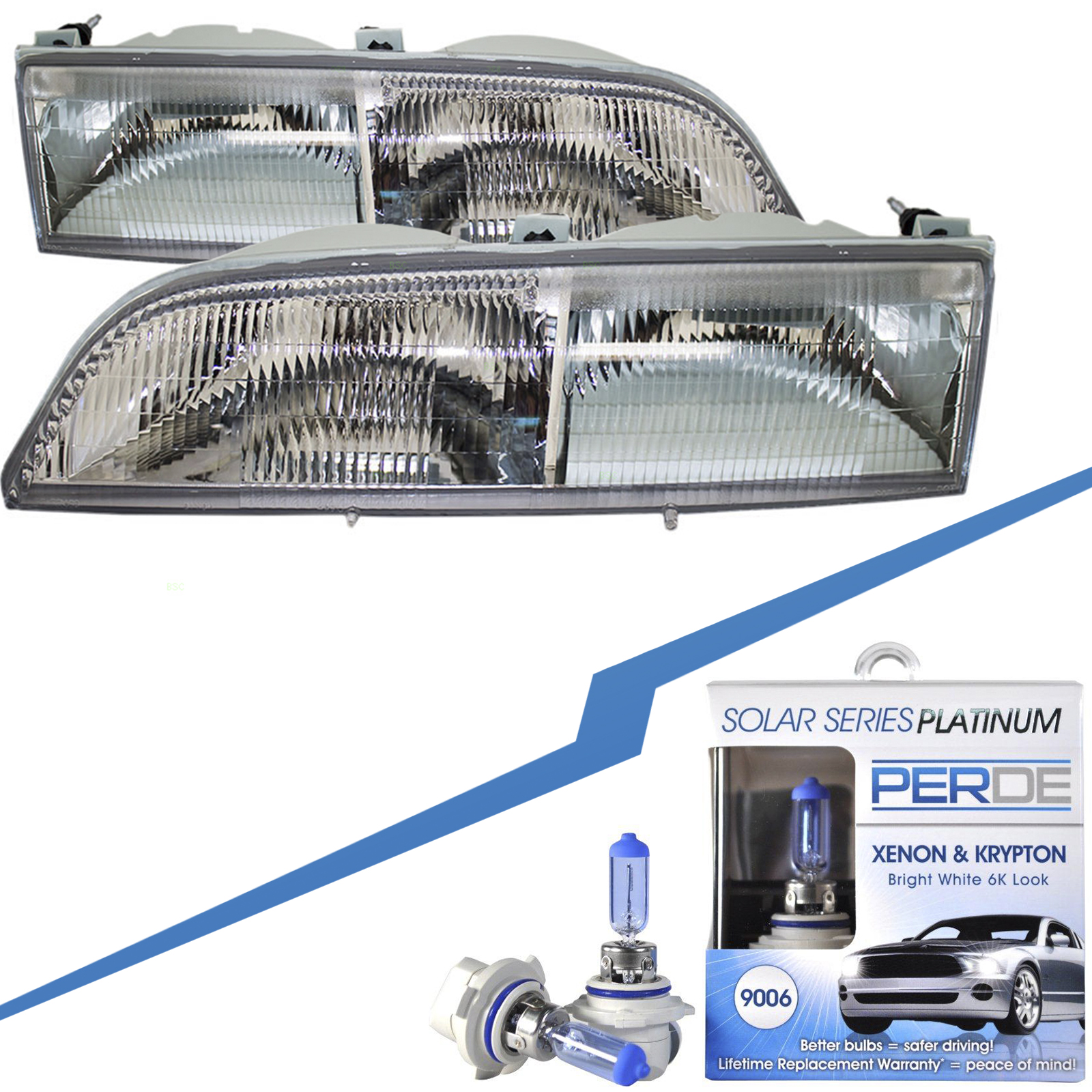 Headlight Set For 89-93 Ford Thunderbird