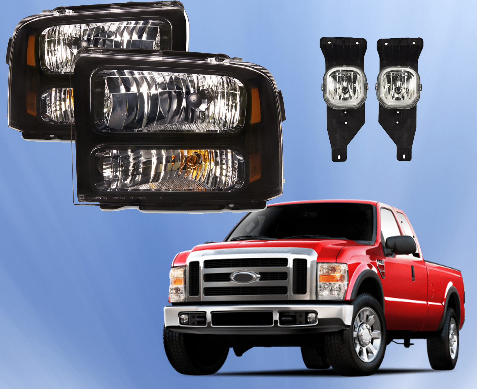 Headlight Set For 05-07 Ford F-250, 05-07 Ford F-350 Super Duty