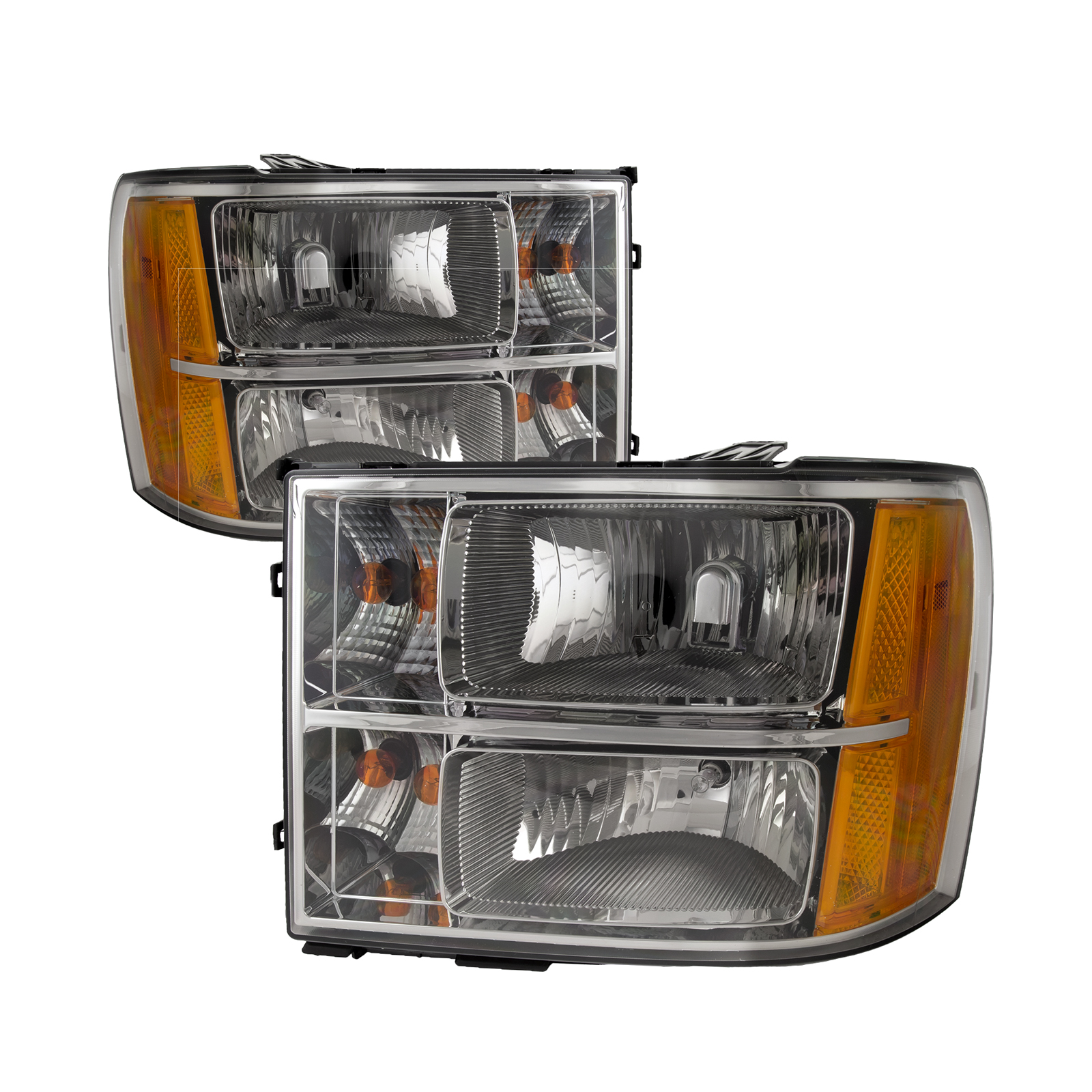 Headlight Set For 07-13 GMC Sierra 1500, 07-14 GMC Sierra 2500 HD, 07-14 GMC Sierra 3500 HD