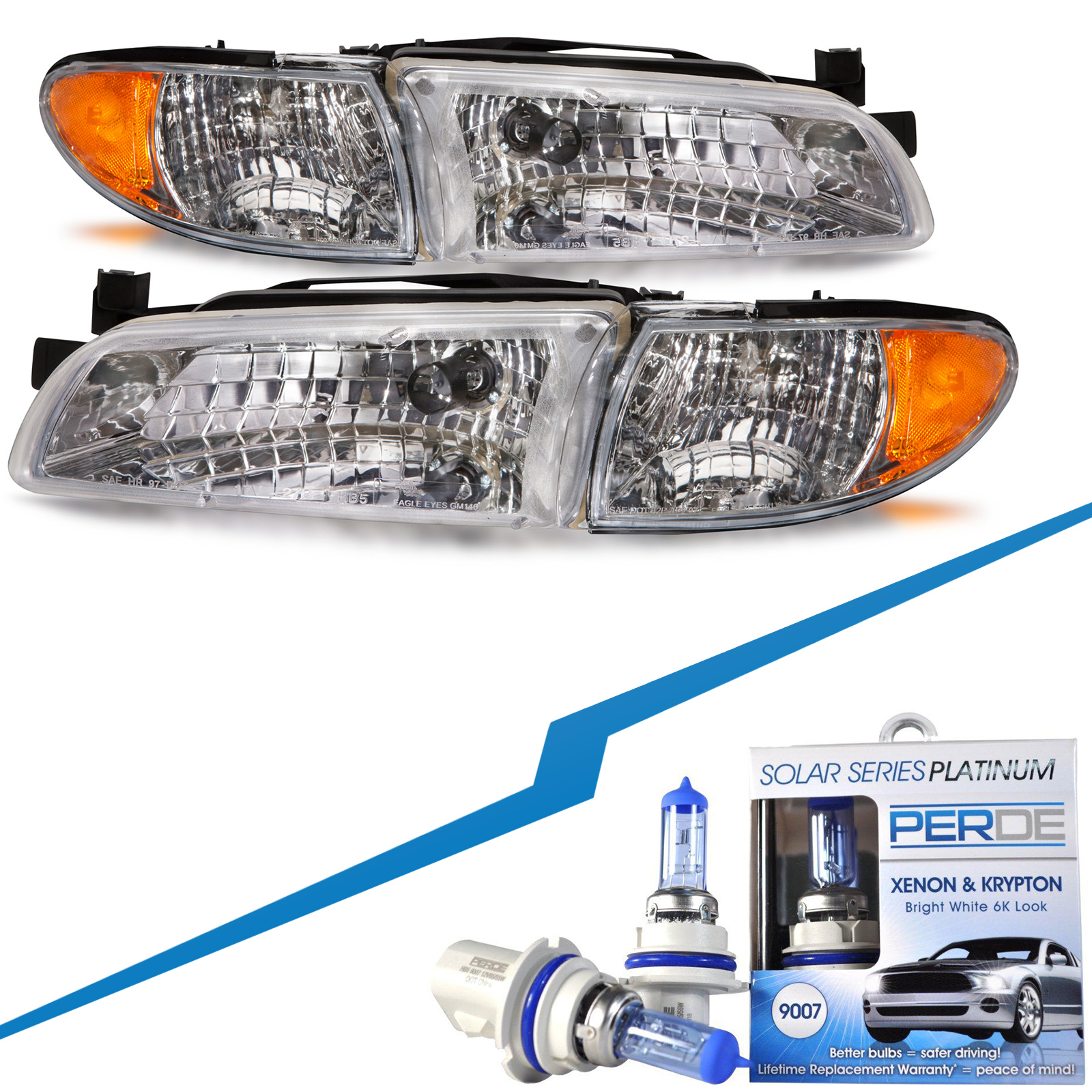 Headlight Set For 97-03 Pontiac Grand Prix