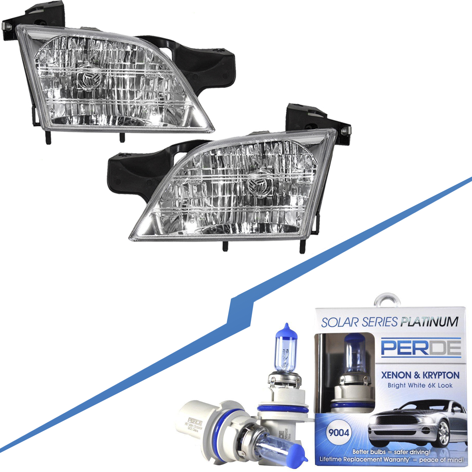 Headlight Set For 97-05 Chevrolet Venture, 97-04 Oldsmobile Silhouette, 99-05 Pontiac Montana, 97-99 Pontiac Trans Sport