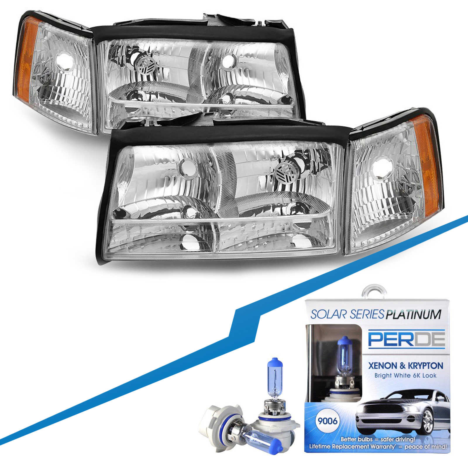 Headlight Set For 97-99 Cadillac DeVille