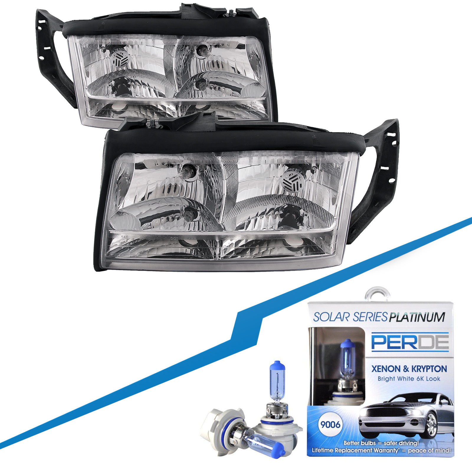 Headlight Set For 97-99 Cadillac DeVille