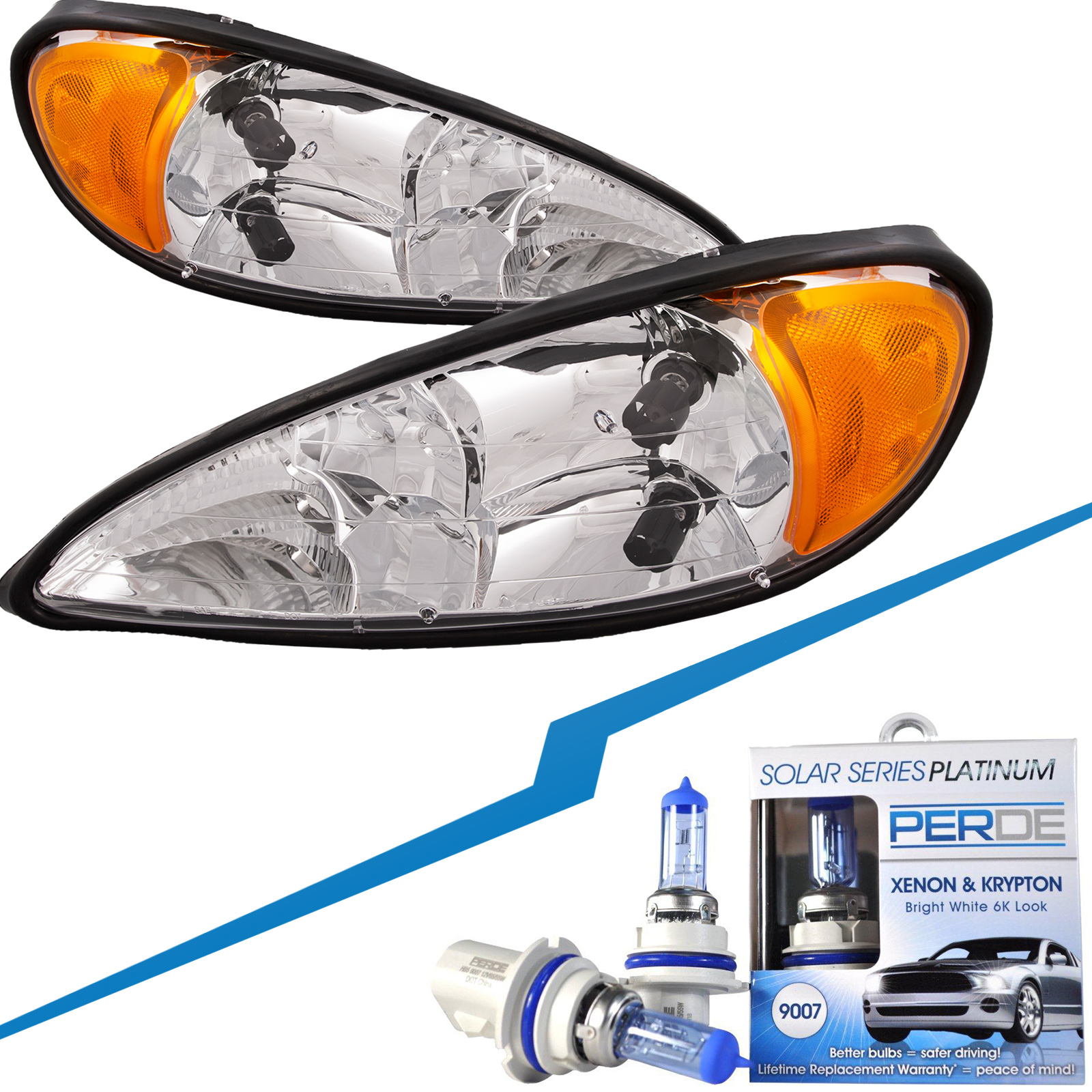 Headlight Set For 99-05 Pontiac Grand Am
