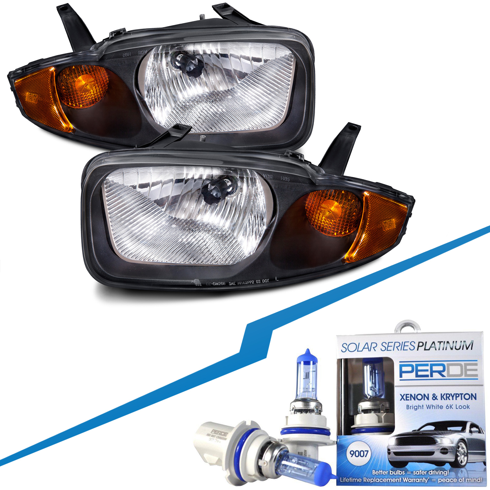 Headlight Set For 03-05 Chevrolet Cavalier