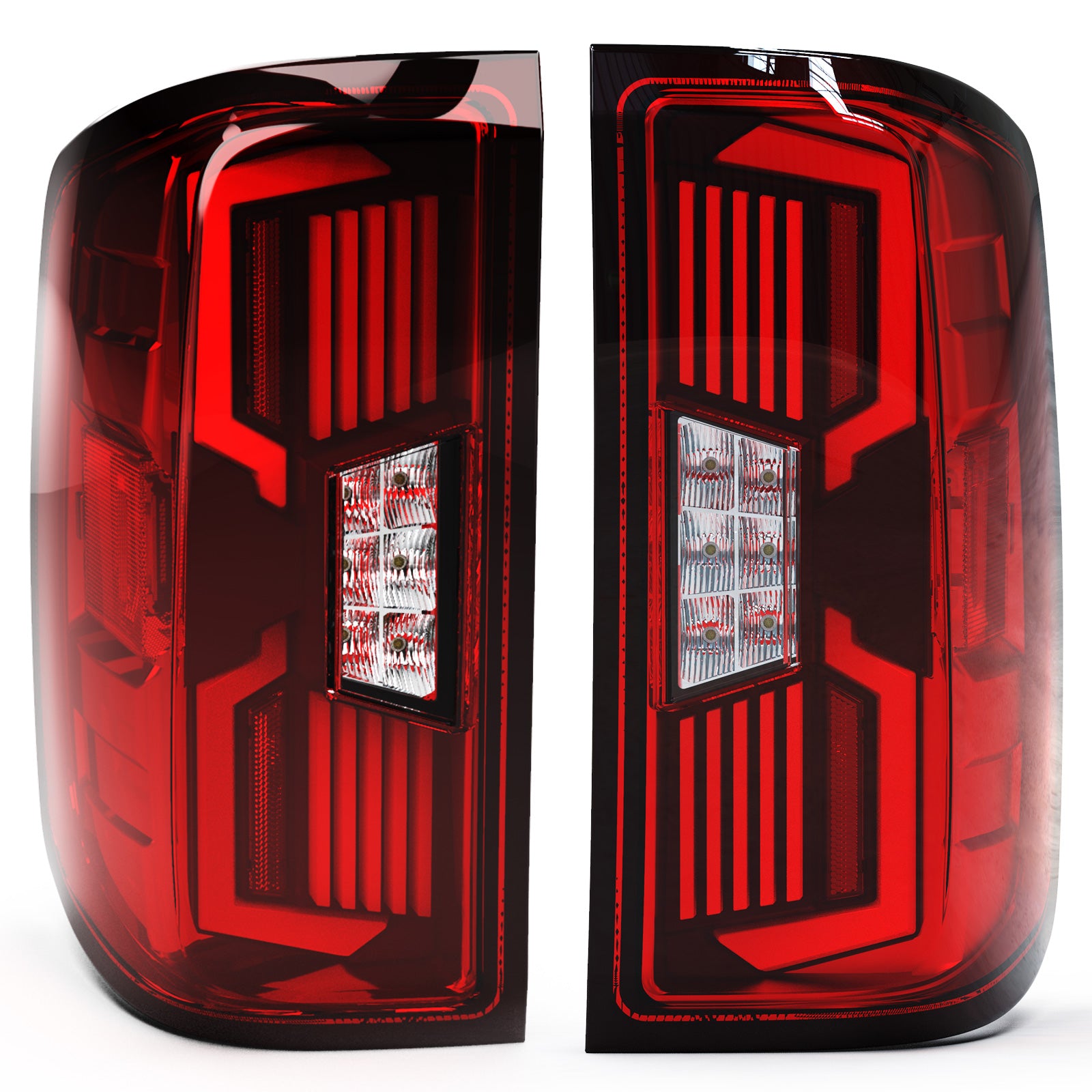 Tail Light Set For 14-18 Chevrolet Silverado 1500, 15-19 Chevrolet Silverado 2500 HD, 15-19 Chevrolet Silverado 3500 HD