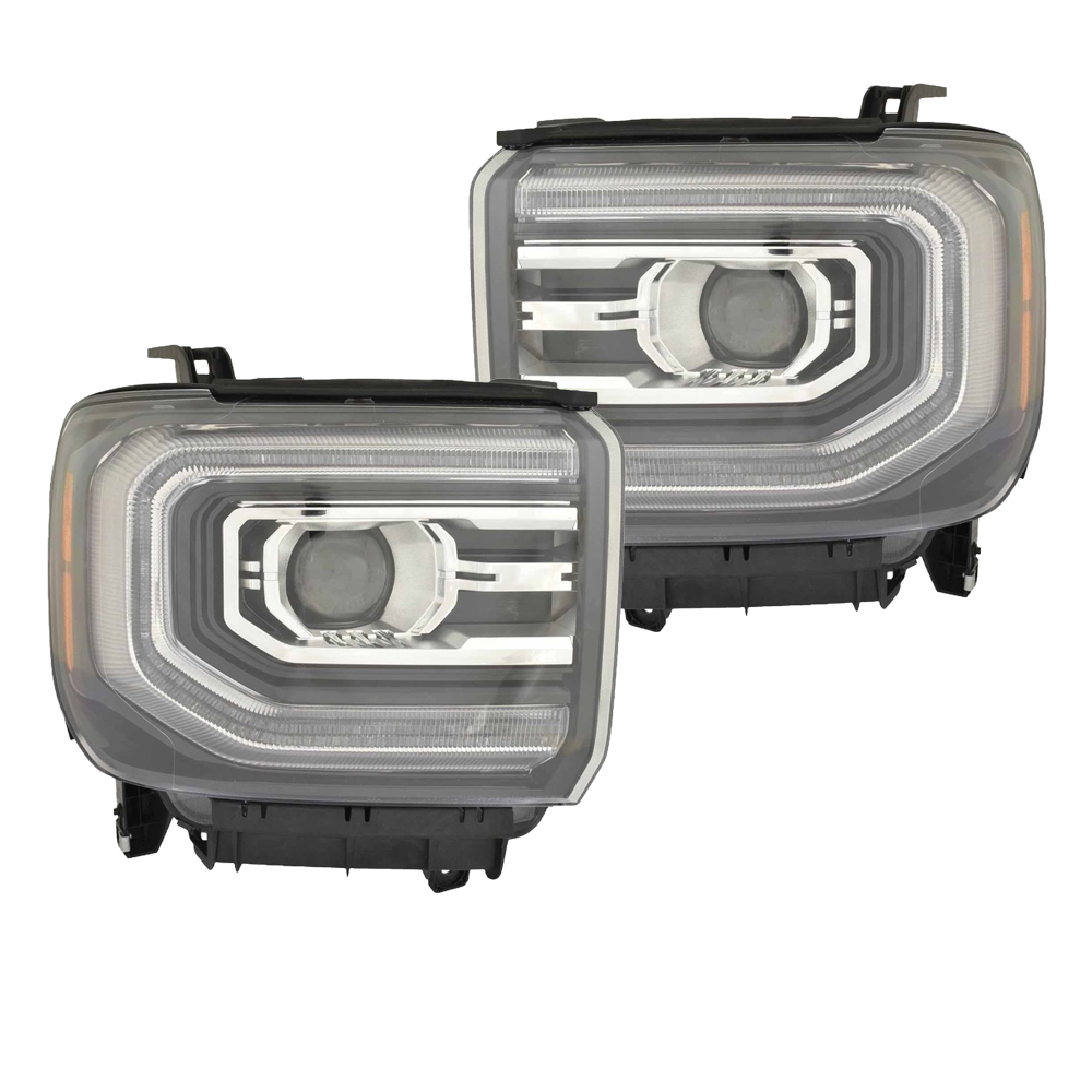 Headlight Set For 16-18 GMC Sierra 1500