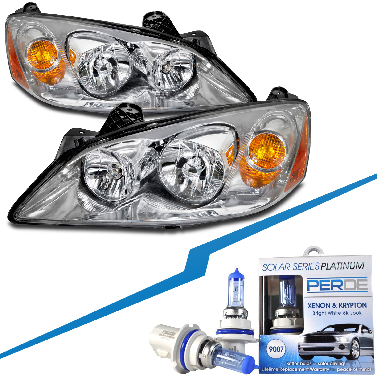 Headlight Set For 05-10 Pontiac G6
