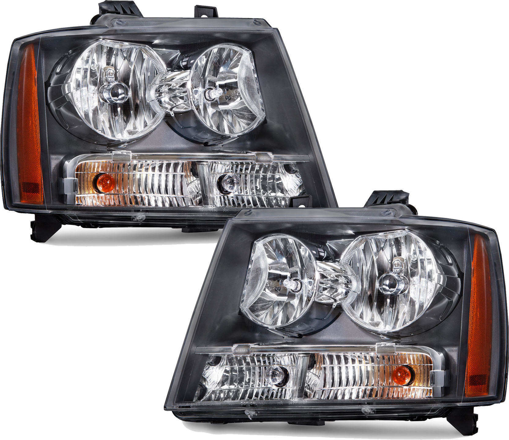 Headlight Set For 07-13 Chevrolet Avalanche, 07-14 Chevrolet Suburban 1500, 07-13 Chevrolet Suburban 2500, 07-14 Chevrolet Tahoe; CAPA Certified